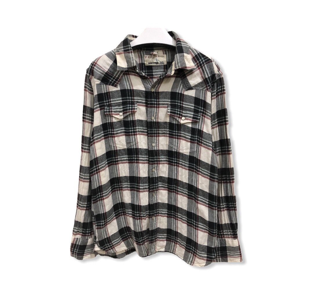 Flannel Japanese Brand Back Number Plaid Tartan Flannel Shirt 👕 Size US S / EU 44-46 / 1 - 1 Thumbnail