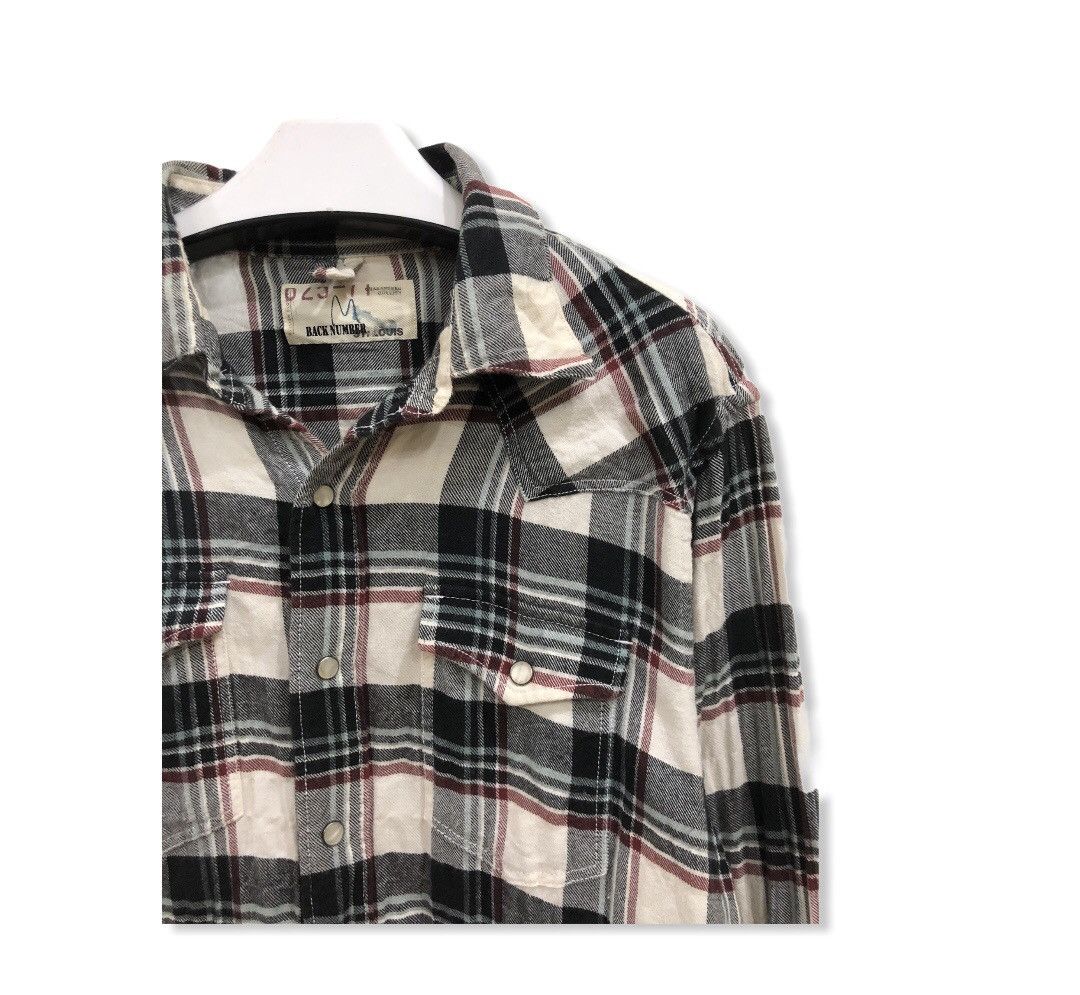 Flannel Japanese Brand Back Number Plaid Tartan Flannel Shirt 👕 Size US S / EU 44-46 / 1 - 2 Thumbnail