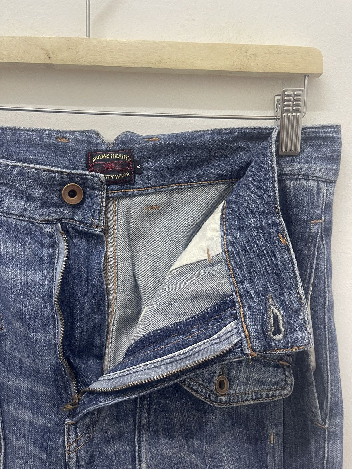 Beams Plus Rare Vintage BEAMS Heart In Front Pocket Buckle Back Size US 30 / EU 46 - 6 Thumbnail