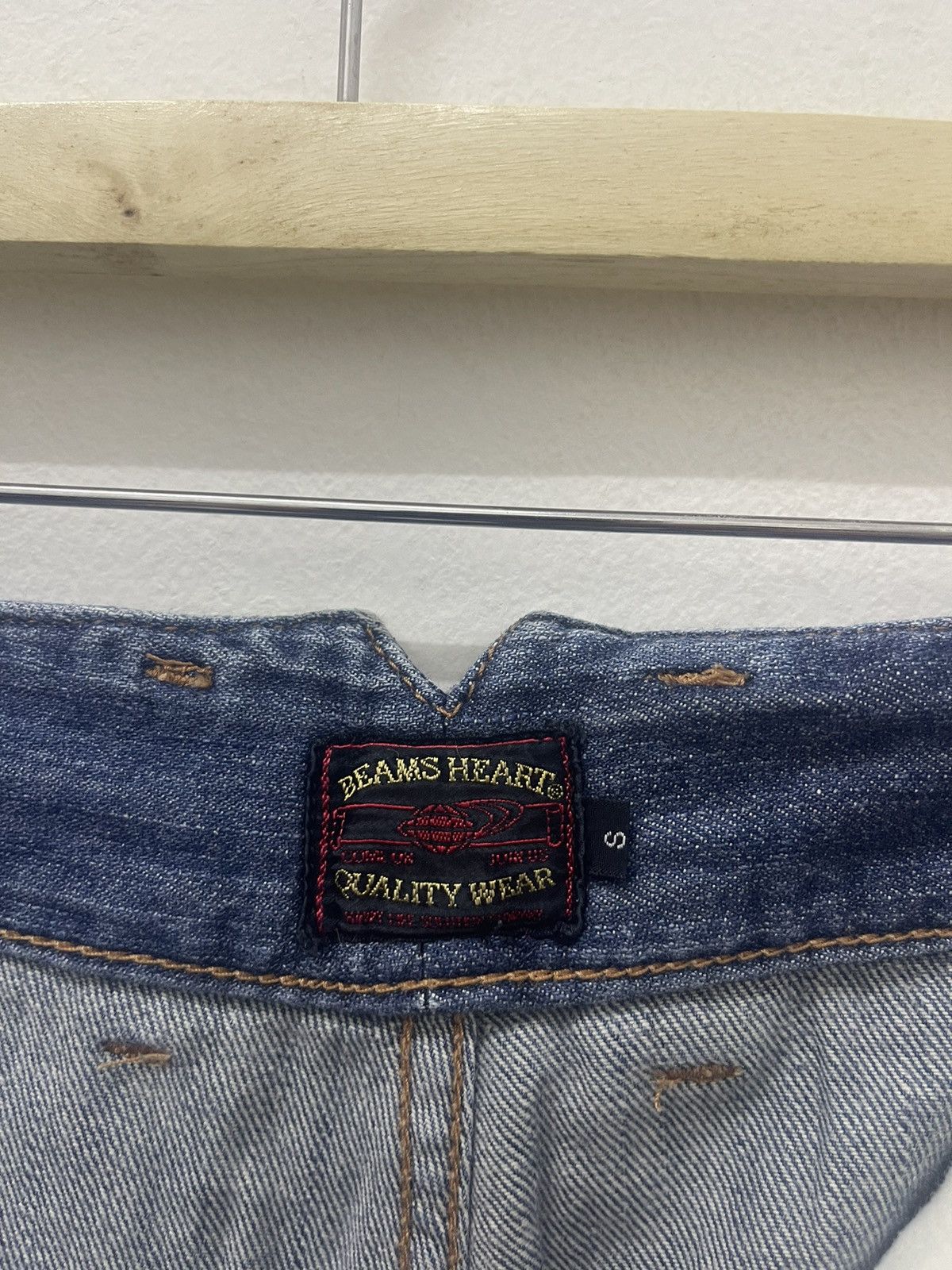 Beams Plus Rare Vintage BEAMS Heart In Front Pocket Buckle Back Size US 30 / EU 46 - 8 Thumbnail