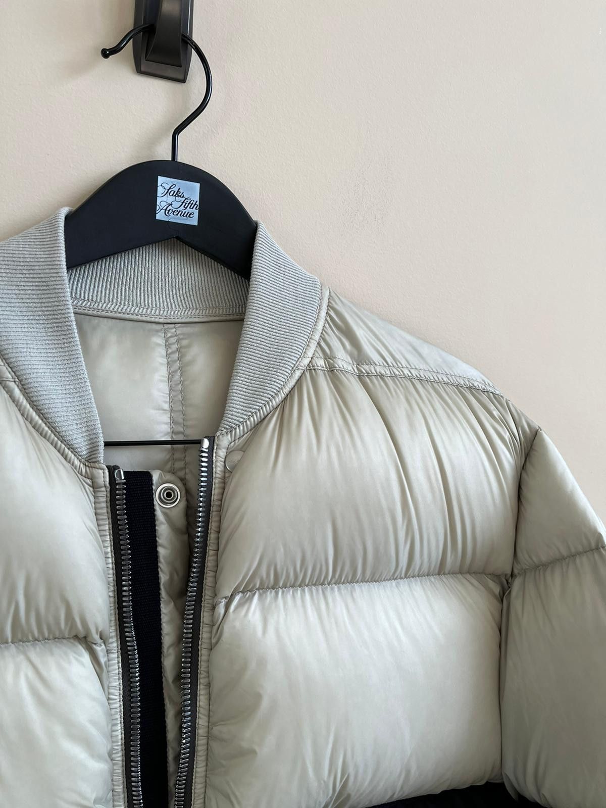 Rick Owens Down Flight Bomber Jacket in White & Blue Color Size US S / EU 44-46 / 1 - 6 Thumbnail