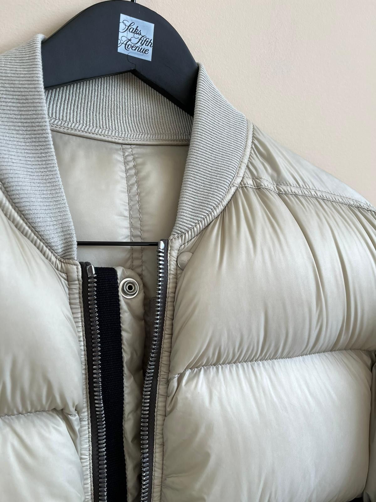 Rick Owens Down Flight Bomber Jacket in White & Blue Color Size US S / EU 44-46 / 1 - 5 Thumbnail