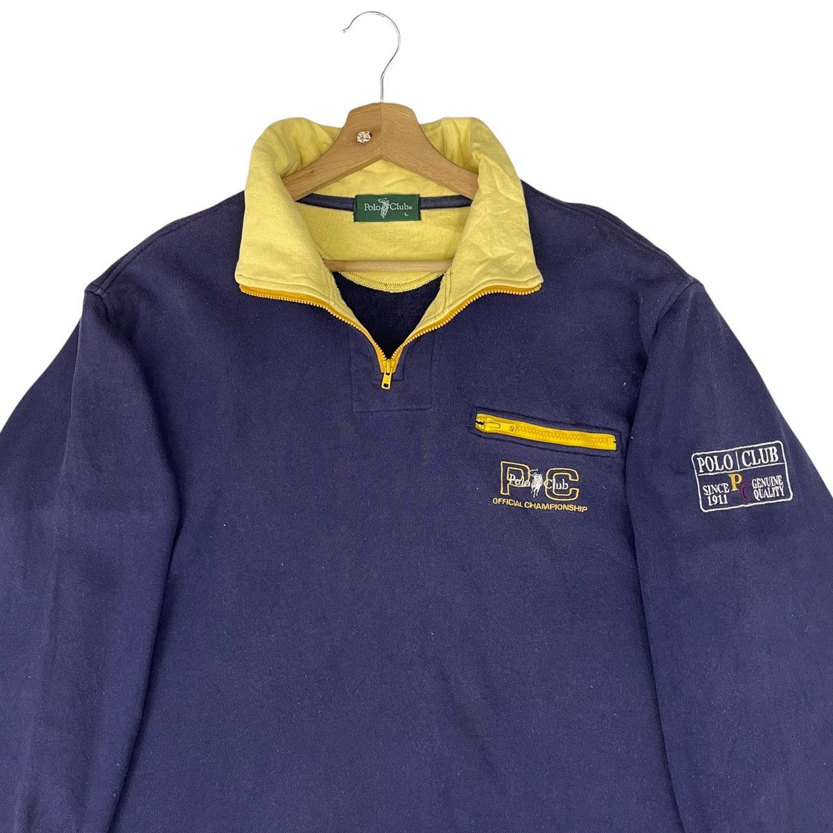 Vintage Vintage 90s Polo Club Halfzip Sweatshirt Size L Size US L / EU 52-54 / 3 - 4 Thumbnail