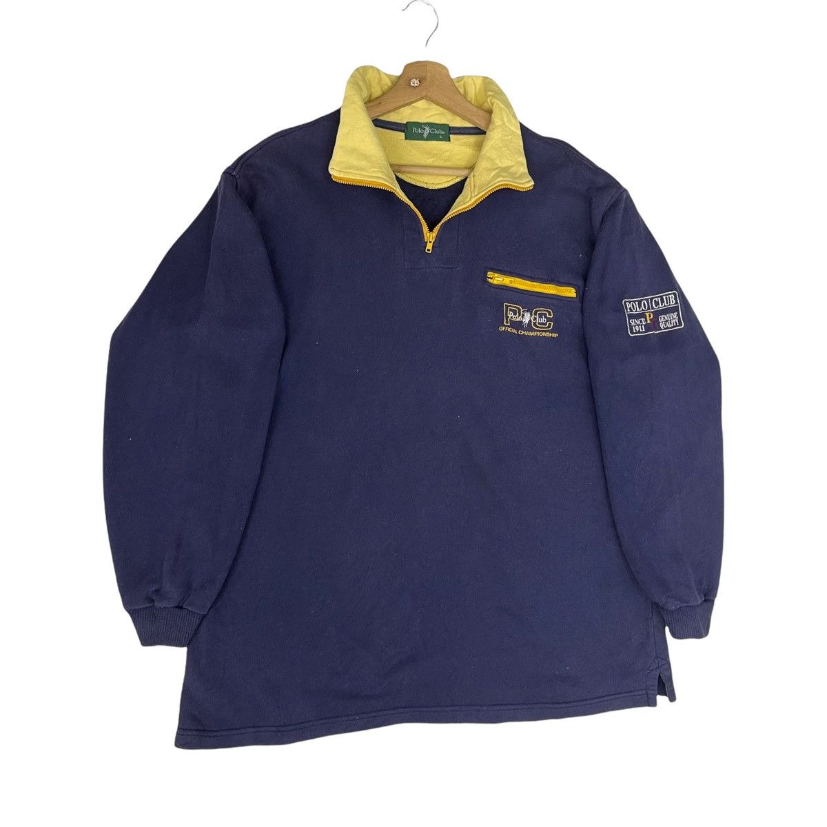 Vintage Vintage 90s Polo Club Halfzip Sweatshirt Size L Size US L / EU 52-54 / 3 - 2 Thumbnail