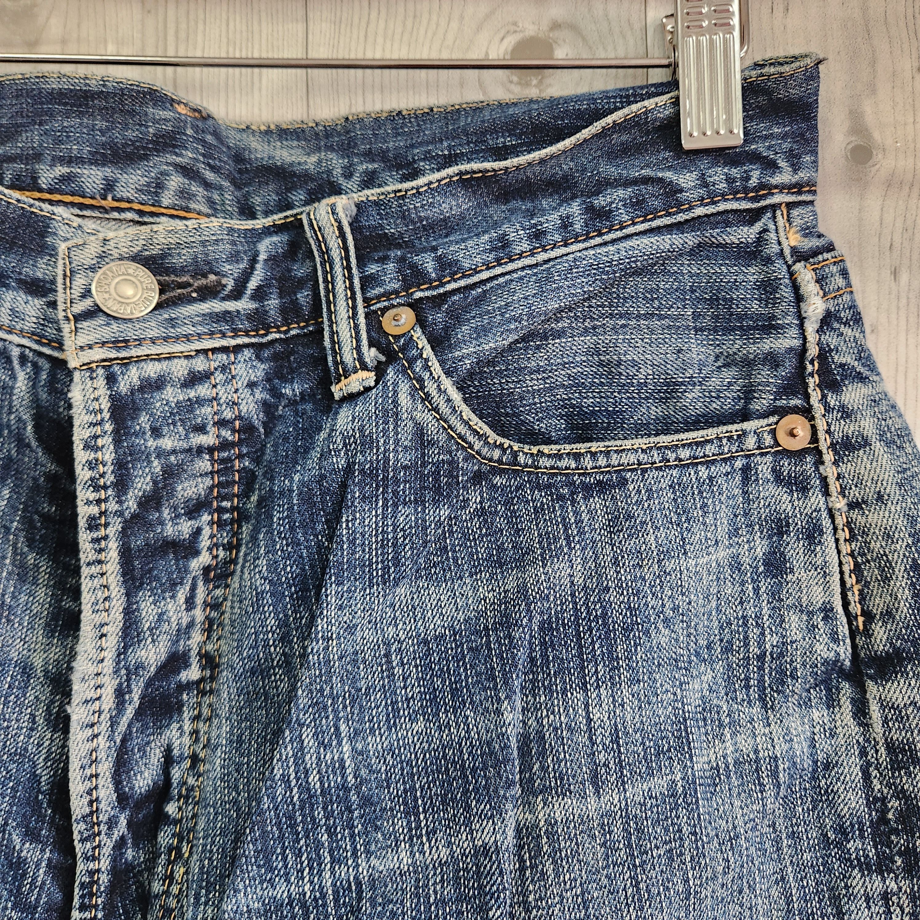If Six Was Nine × Pure Blue Japan × Vintage Pure Blue Indigo Vintage Hidden Rivet Denim Jeans Japan Size US 31 - 17 Thumbnail