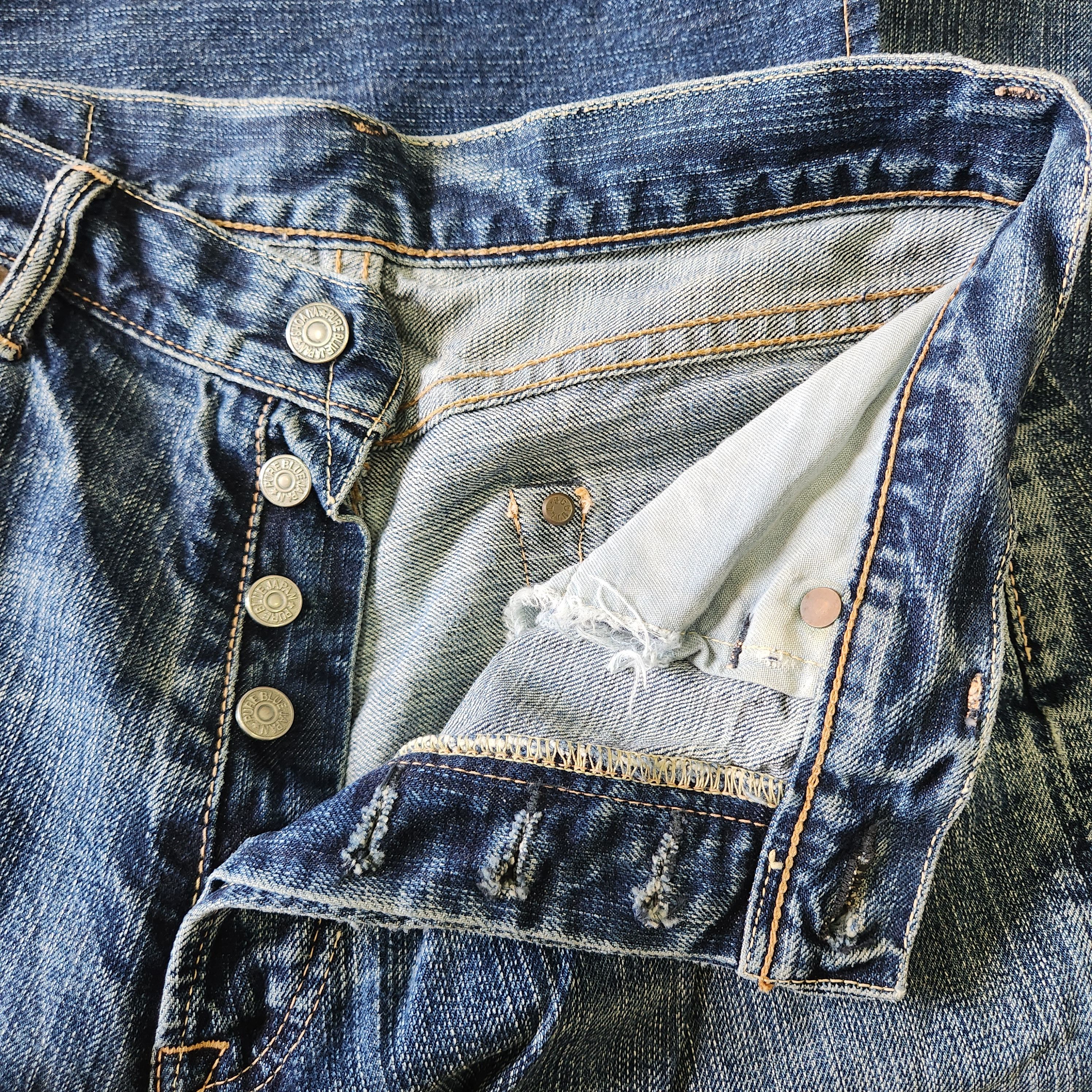 If Six Was Nine × Pure Blue Japan × Vintage Pure Blue Indigo Vintage Hidden Rivet Denim Jeans Japan Size US 31 - 6 Thumbnail