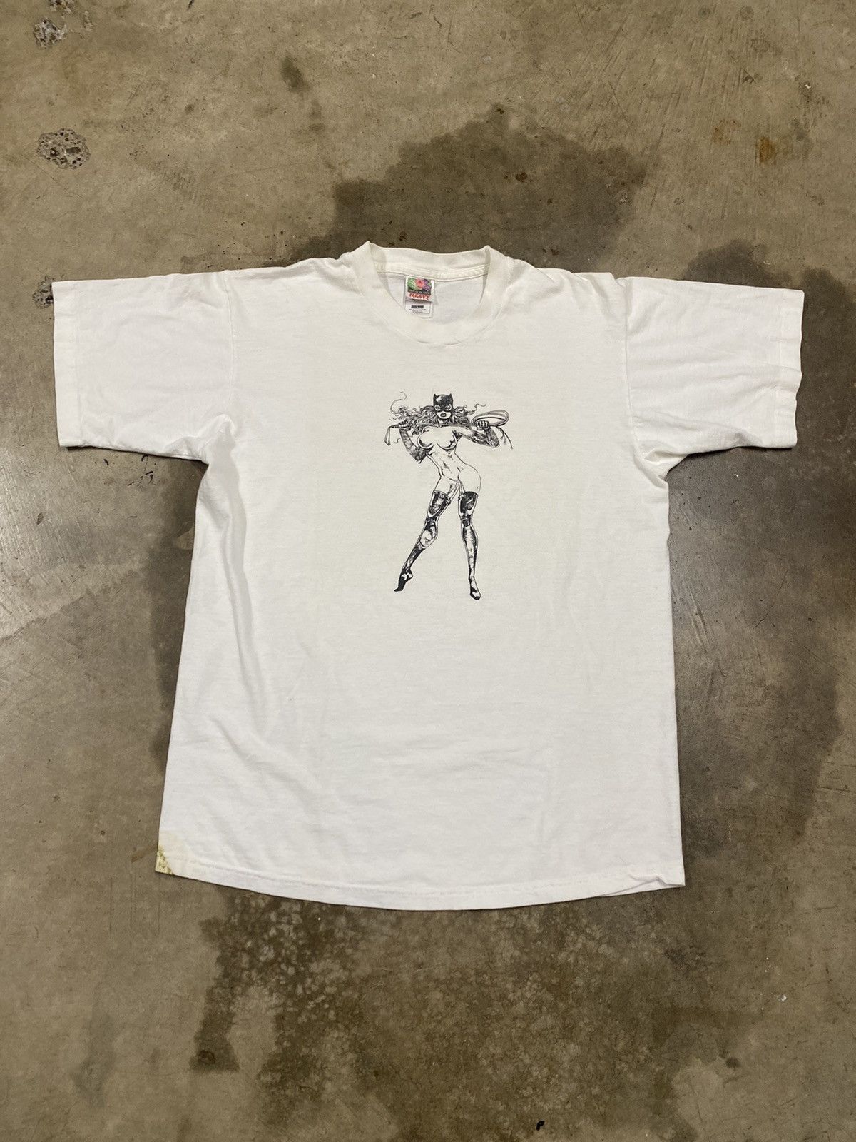 Vintage 90’s Cat Woman Comic T-Shirt Size US L / EU 52-54 / 3 - 3 Thumbnail