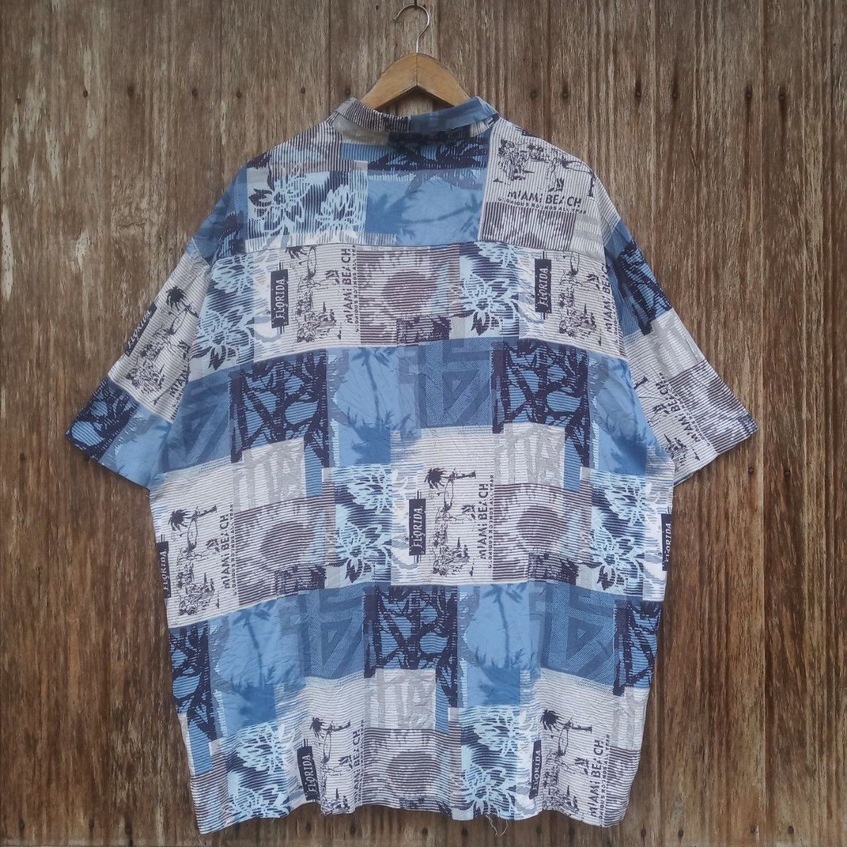 Puritan Vintage Puritan Overprinted Miami Beach Hawaii Rayon Shirt Size US XXL / EU 58 / 5 - 2 Thumbnail