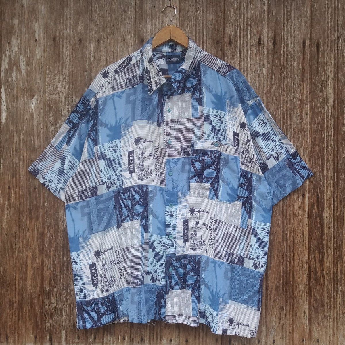 Puritan Vintage Puritan Overprinted Miami Beach Hawaii Rayon Shirt Size US XXL / EU 58 / 5 - 1 Thumbnail