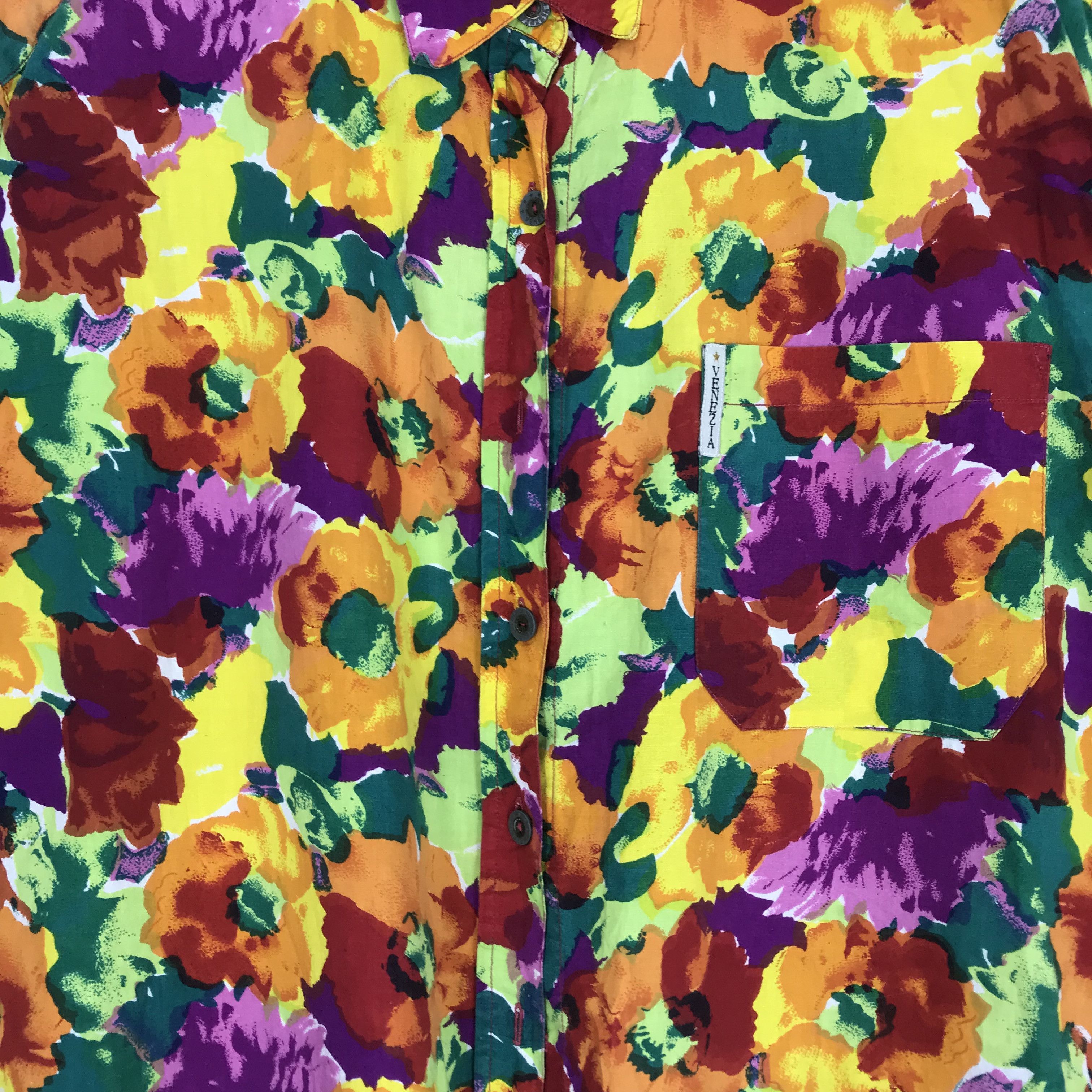 SSSR Venezia Vintage 90's Multicolour Pop Art Floral Pattern Button Down Size US XXL / EU 58 / 5 - 4 Thumbnail