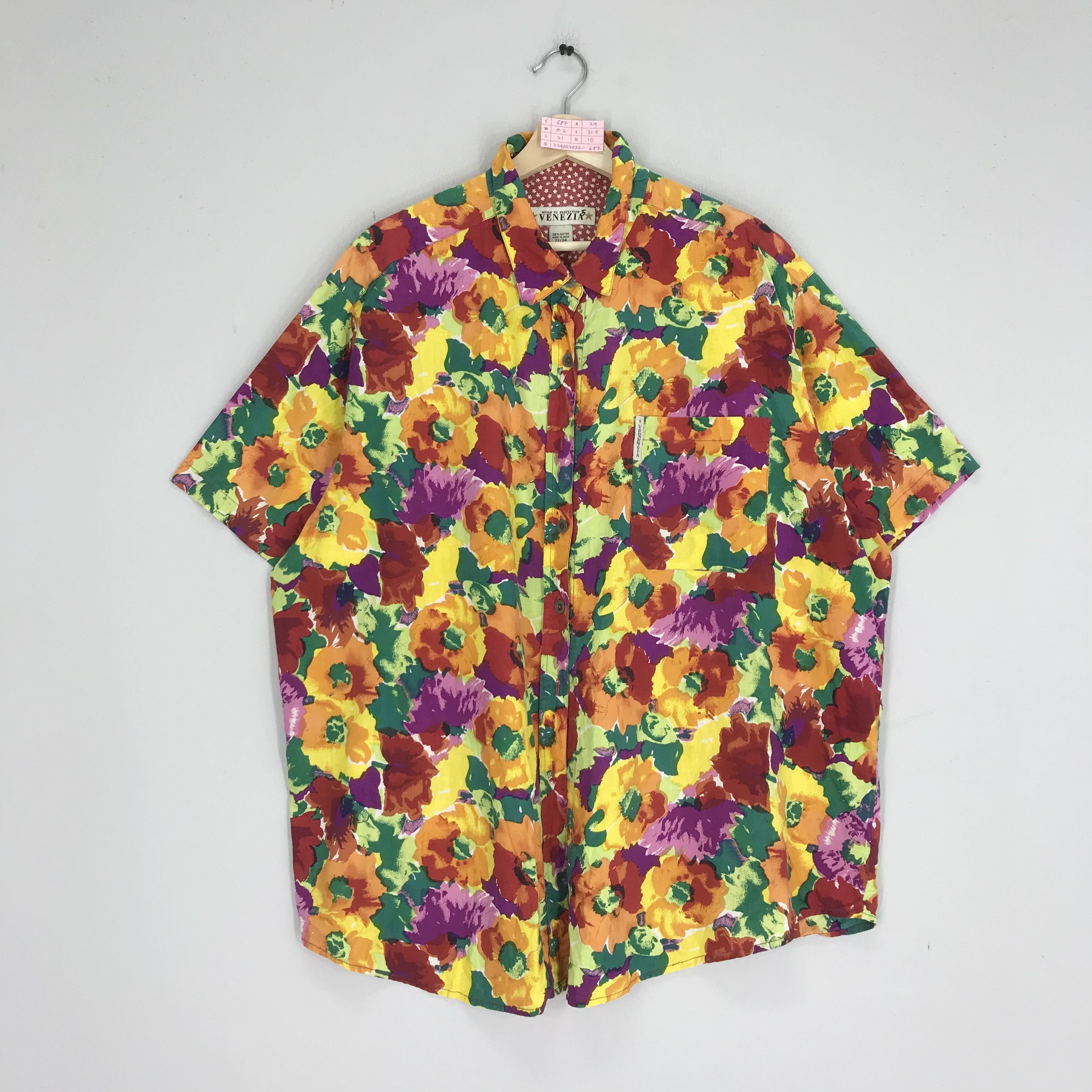 SSSR Venezia Vintage 90's Multicolour Pop Art Floral Pattern Button Down Size US XXL / EU 58 / 5 - 1 Thumbnail
