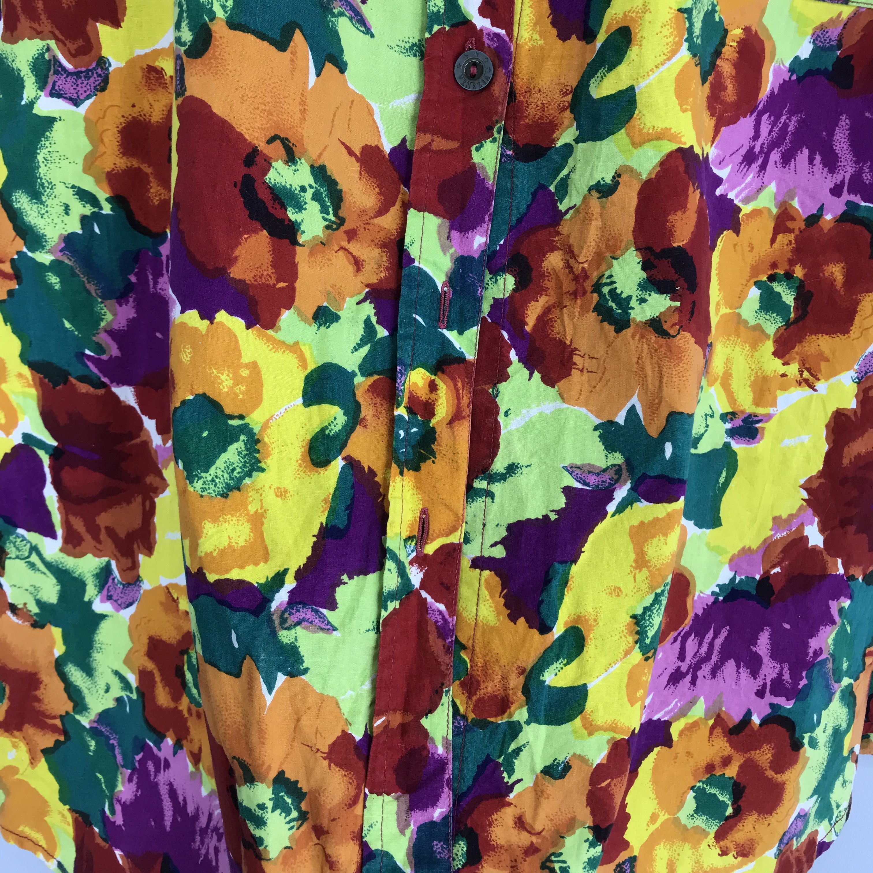 SSSR Venezia Vintage 90's Multicolour Pop Art Floral Pattern Button Down Size US XXL / EU 58 / 5 - 6 Thumbnail