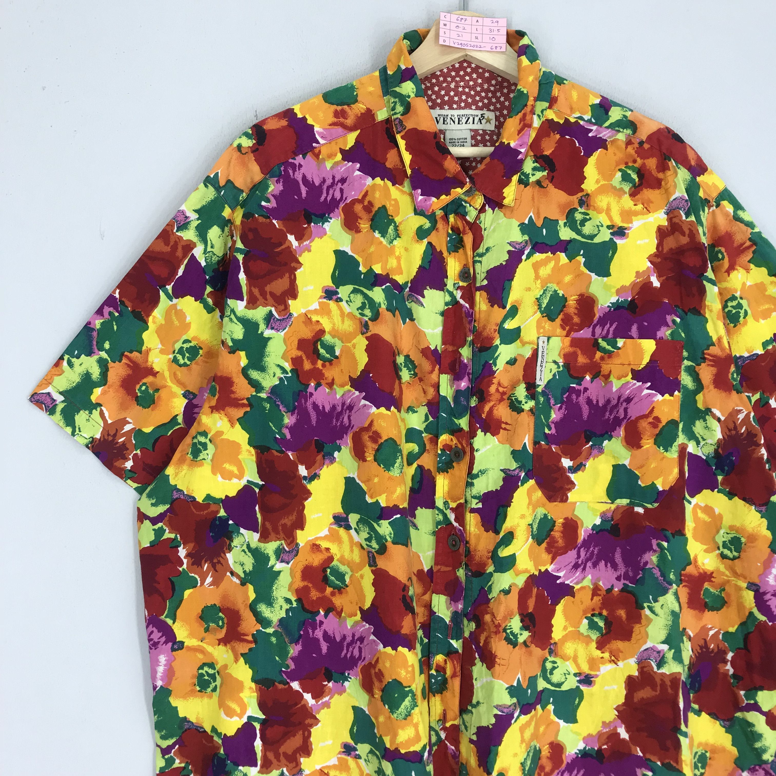 SSSR Venezia Vintage 90's Multicolour Pop Art Floral Pattern Button Down Size US XXL / EU 58 / 5 - 3 Thumbnail