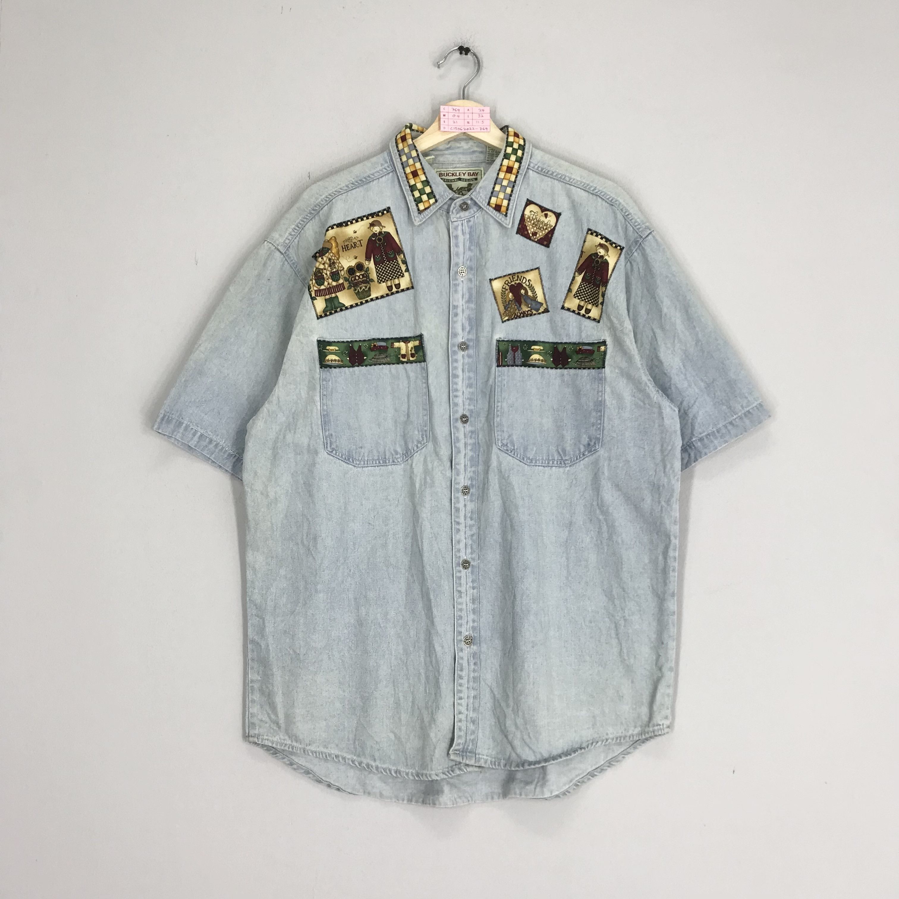 Denime Vintage Buckley Bay Denim Patchwork Retro Shirt Size US L / EU 52-54 / 3 - 1 Thumbnail