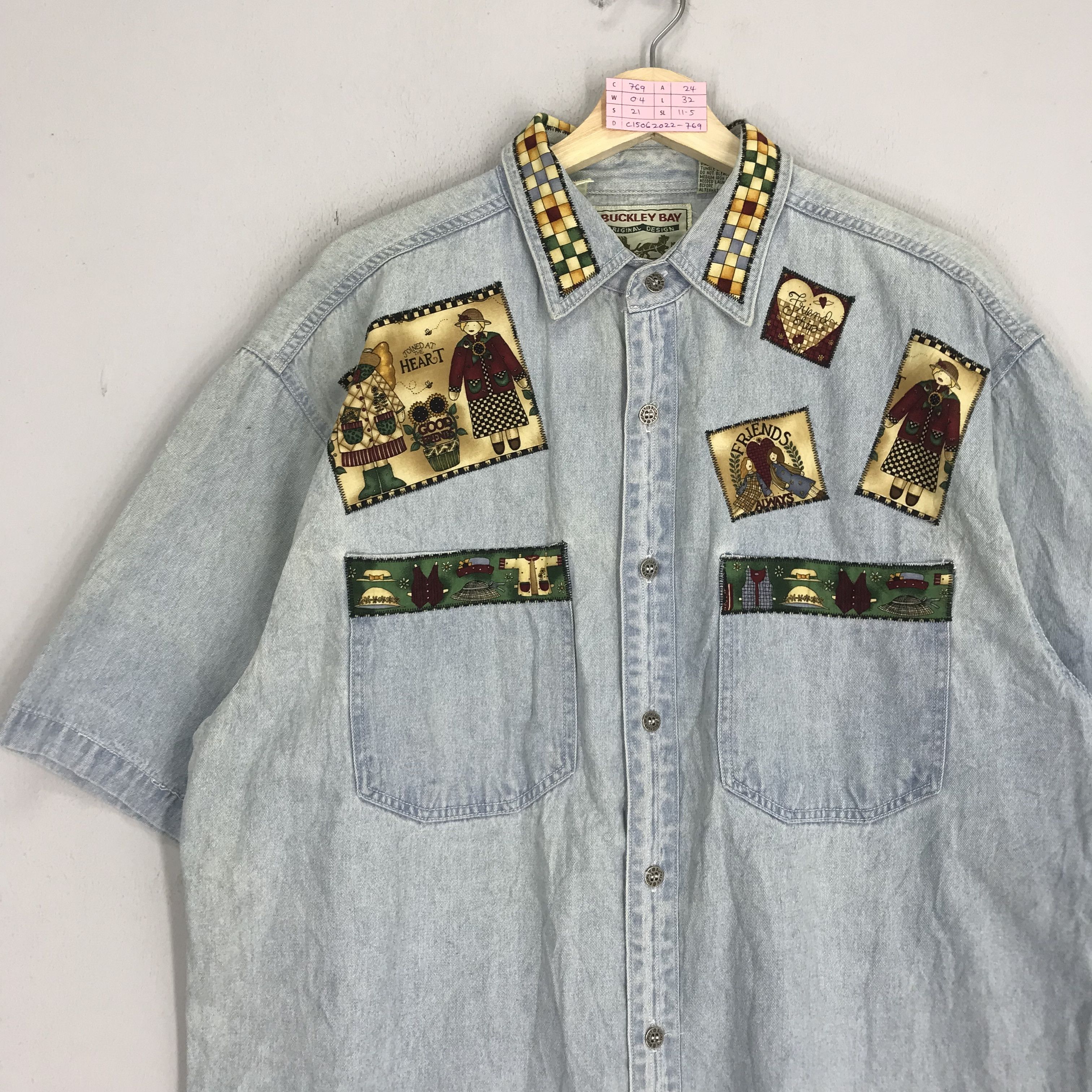 Denime Vintage Buckley Bay Denim Patchwork Retro Shirt Size US L / EU 52-54 / 3 - 3 Thumbnail