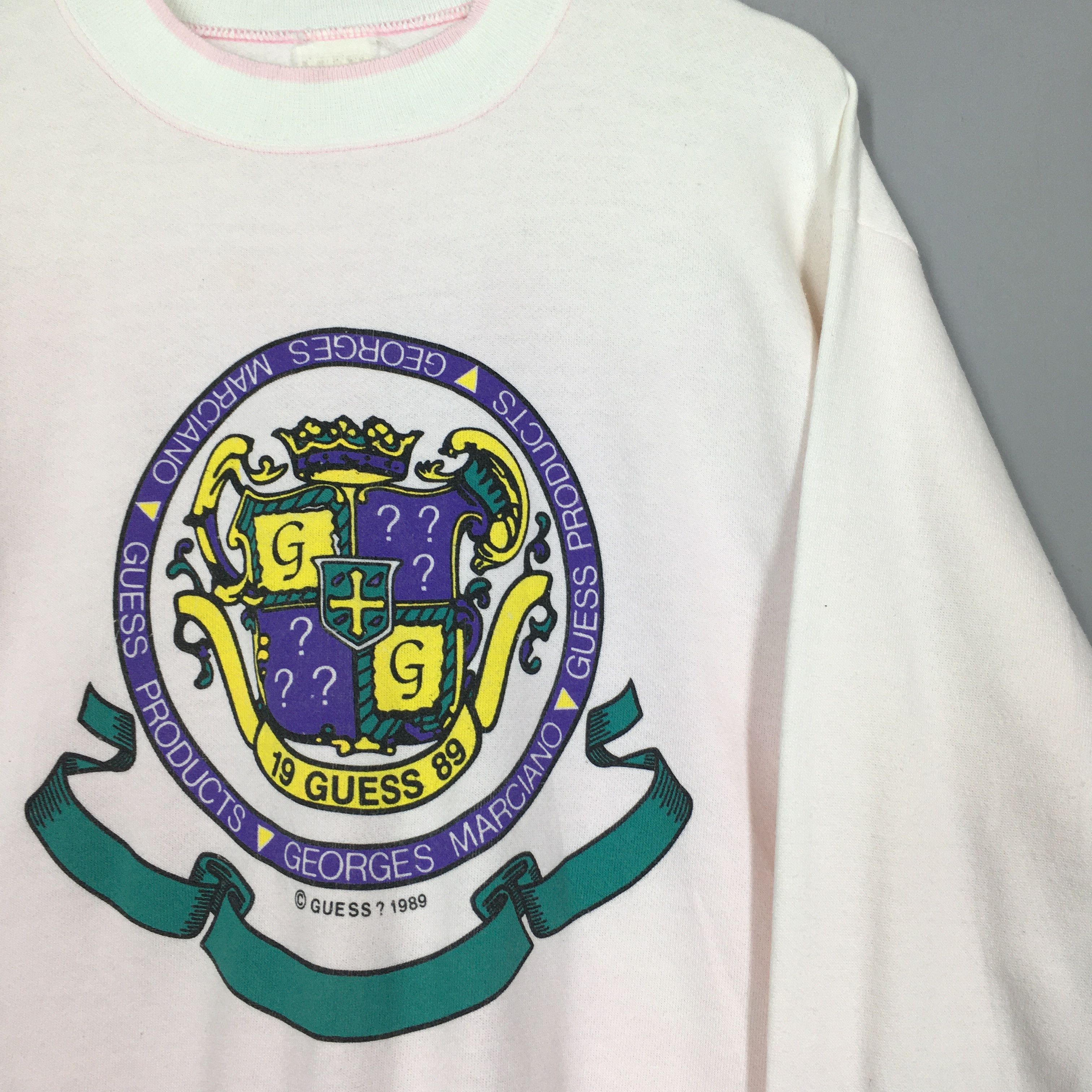 Guess × Vintage Vintage 90's Guess Products Soft Pink Sweatshirt Medium Size US M / EU 48-50 / 2 - 2 Thumbnail