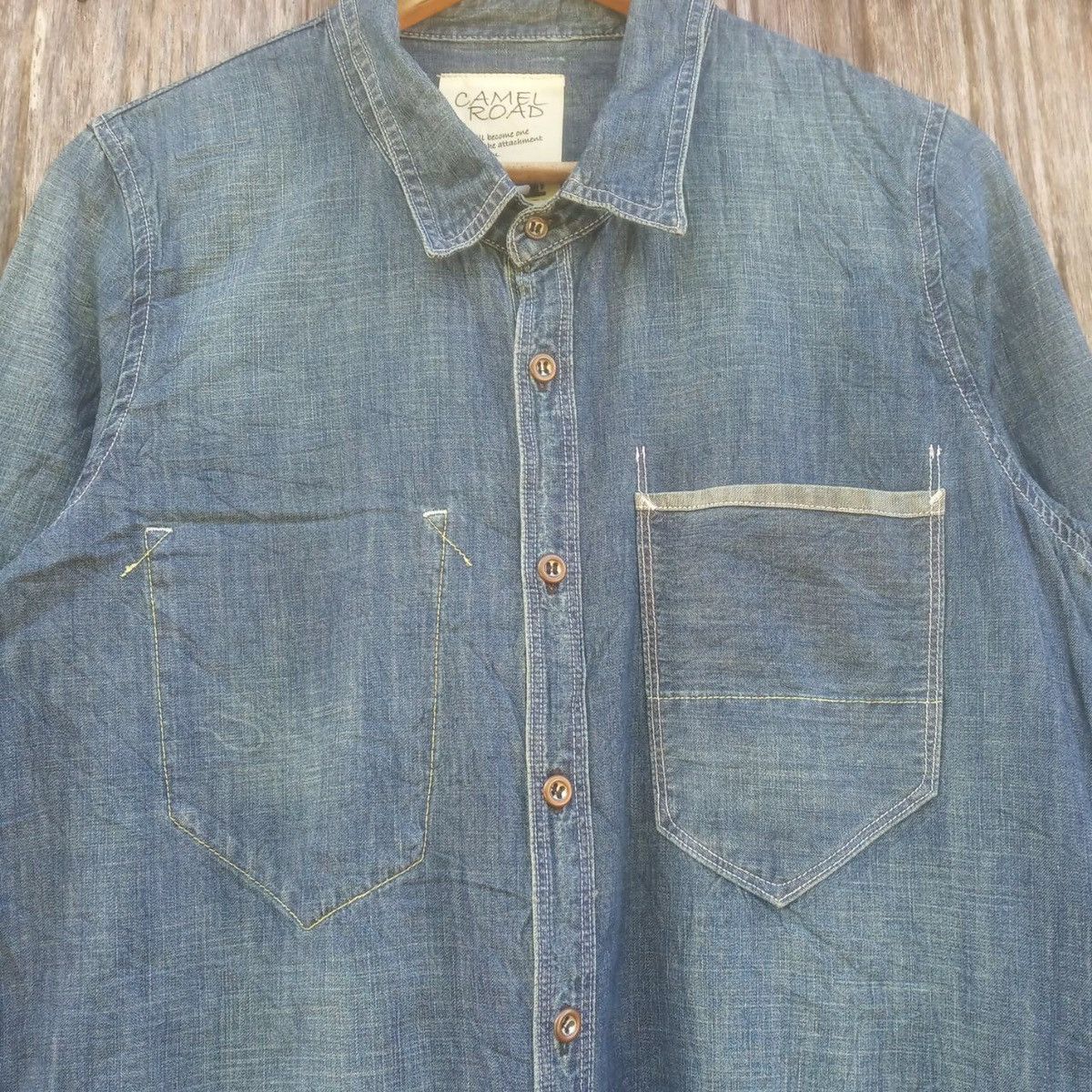 Denime Vintage Denim Camel Road Blue Indigo Button Down Shirt Size US M / EU 48-50 / 2 - 3 Thumbnail