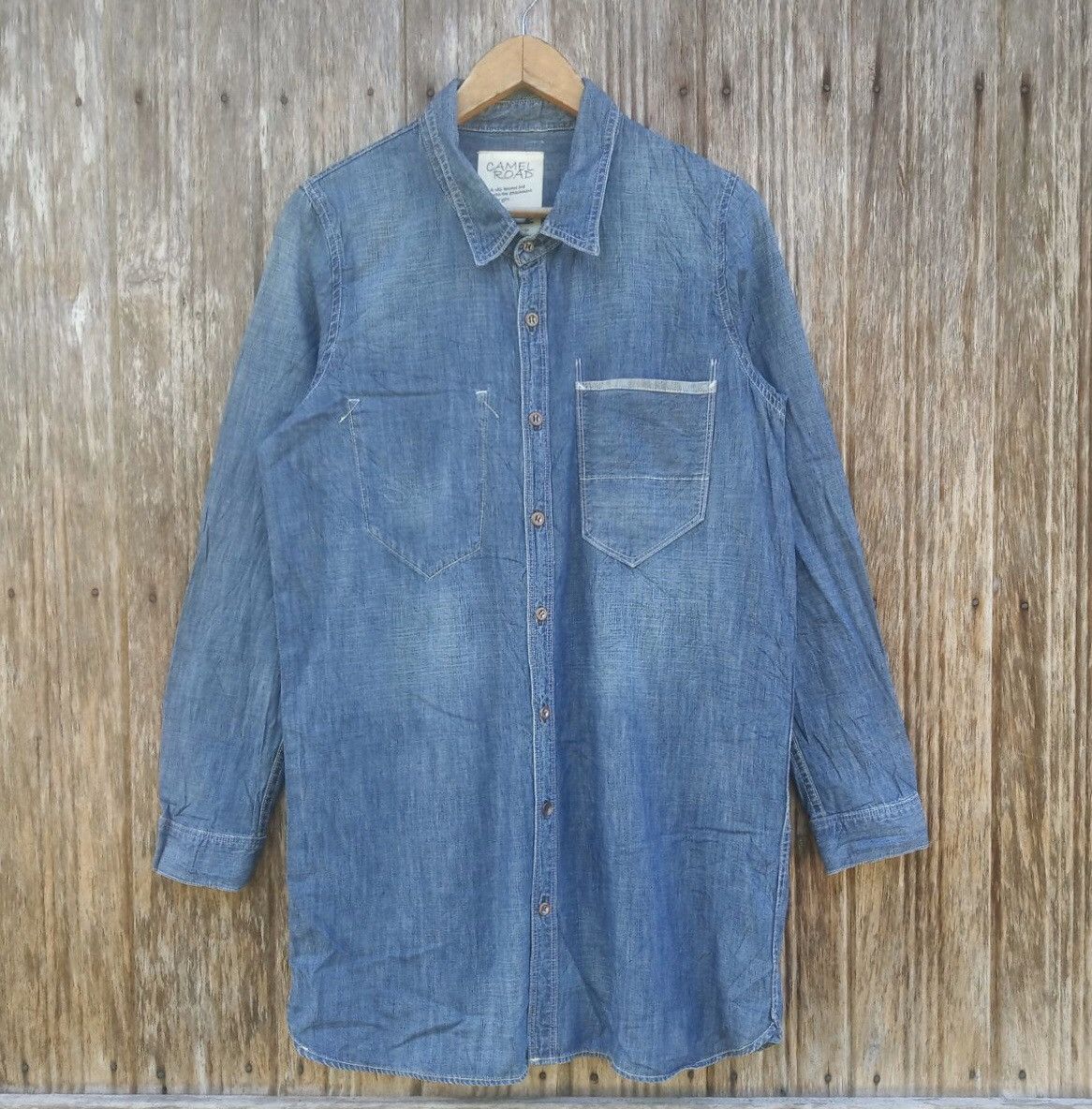 Denime Vintage Denim Camel Road Blue Indigo Button Down Shirt Size US M / EU 48-50 / 2 - 1 Thumbnail