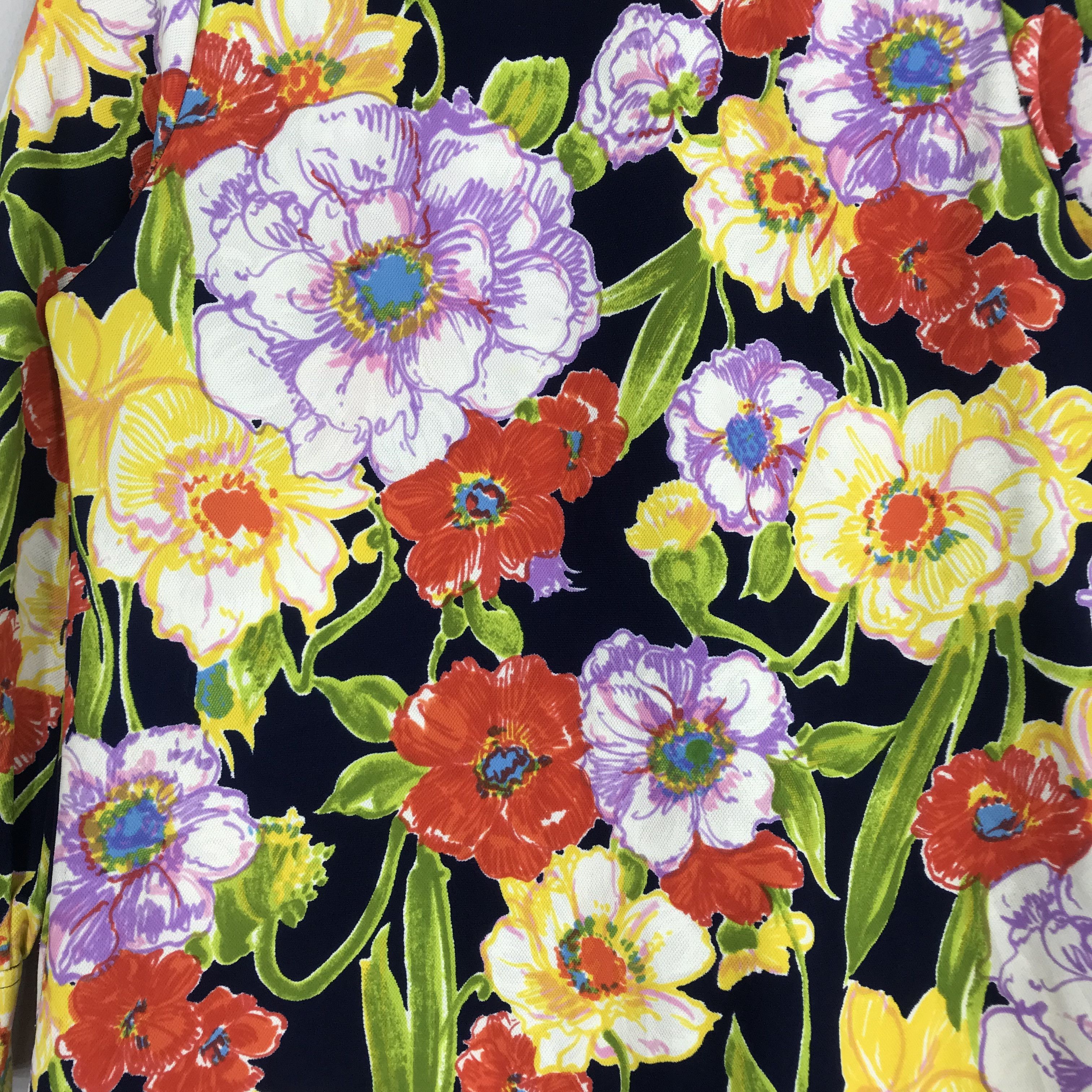 Arts & Science Vintage 90s Retro Hibiscus Flower Overprinted Colourful Size US S / EU 44-46 / 1 - 7 Thumbnail