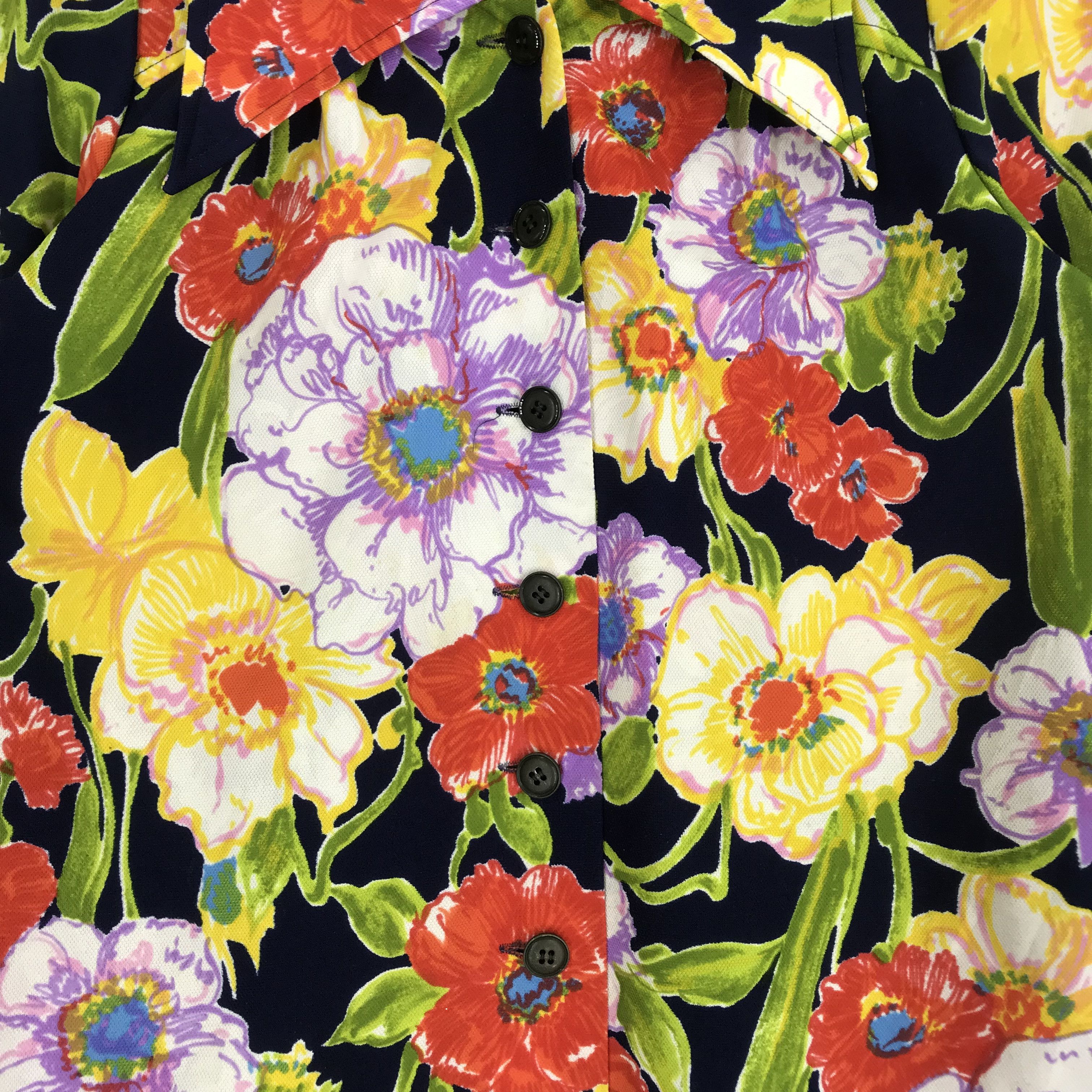 Arts & Science Vintage 90s Retro Hibiscus Flower Overprinted Colourful Size US S / EU 44-46 / 1 - 4 Thumbnail