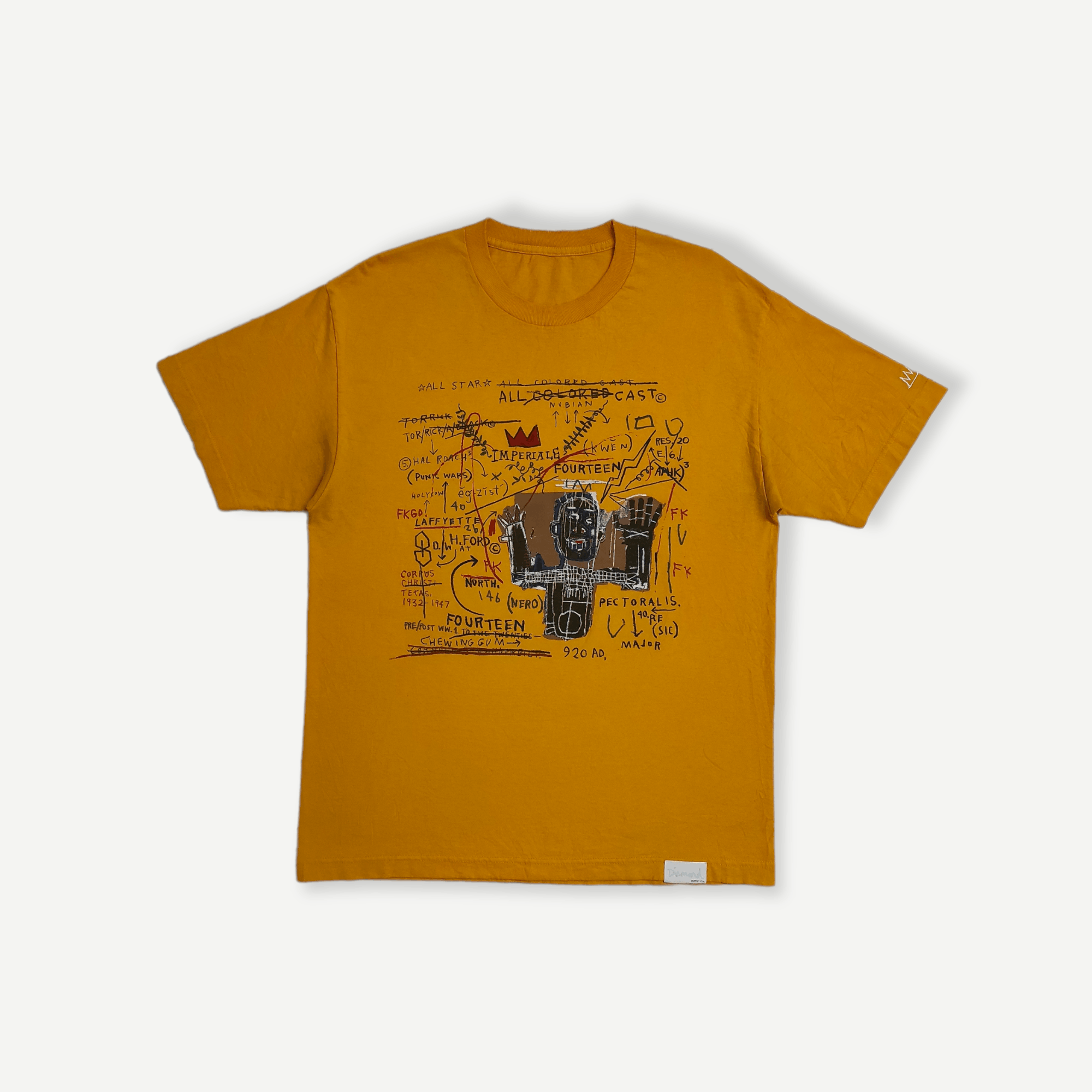 image of Art x Diamond Supply Co Fw2019 Diamond 20Th Anniversary Basquiat Collection in Yellow (Size Large)