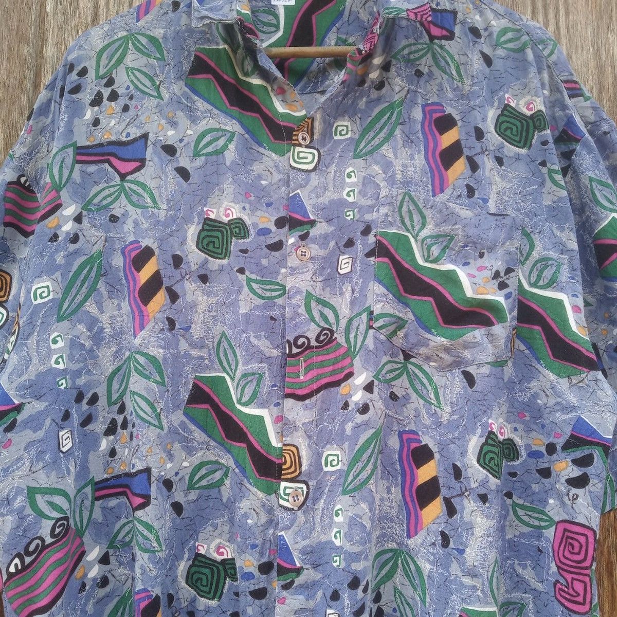 Other Vintage Rayon Shirt Printed Abstract Colour Paint Hippies Size US L / EU 52-54 / 3 - 3 Thumbnail