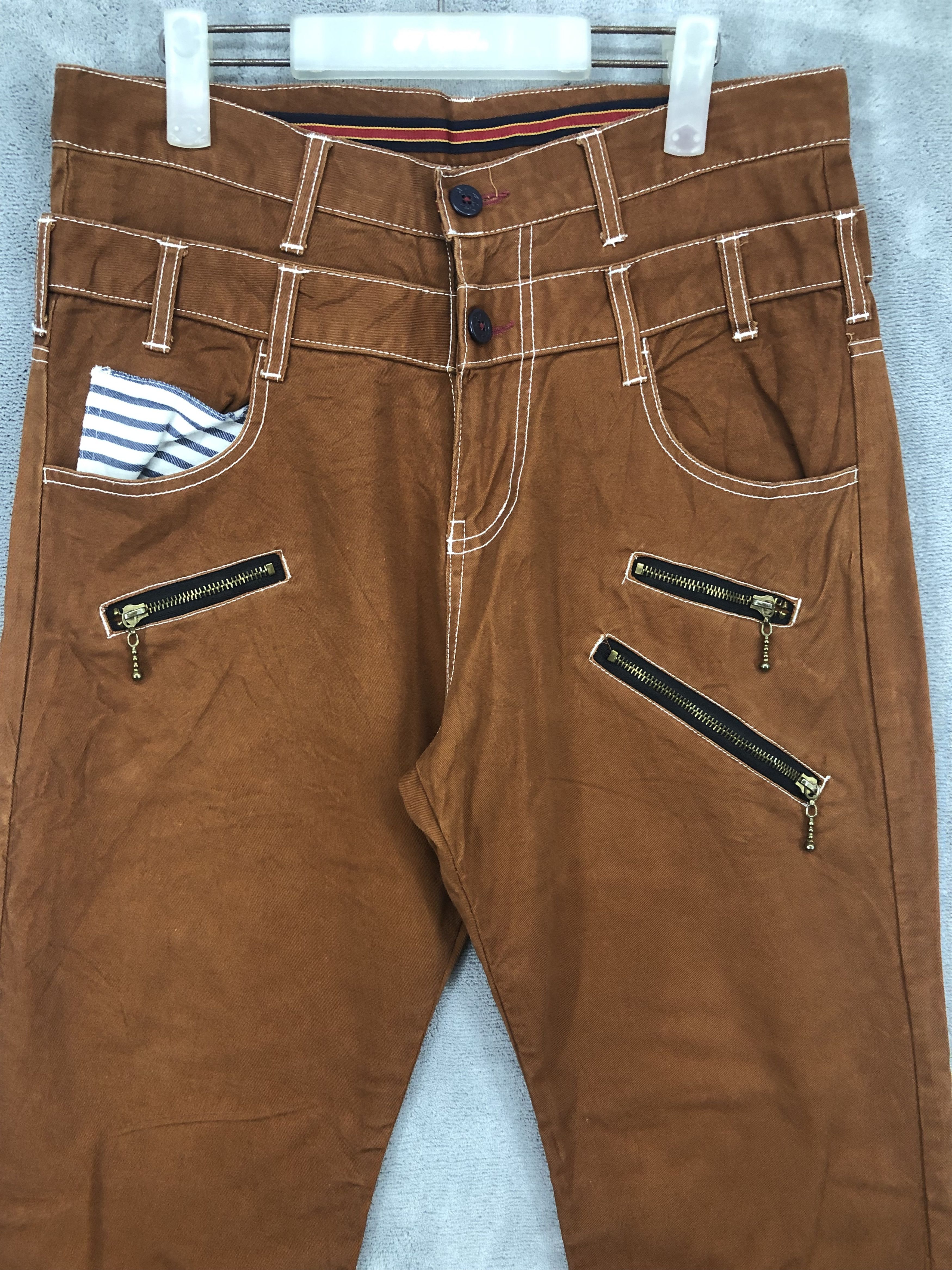 Japan Brown Double Waist Pant Jean Bottoms