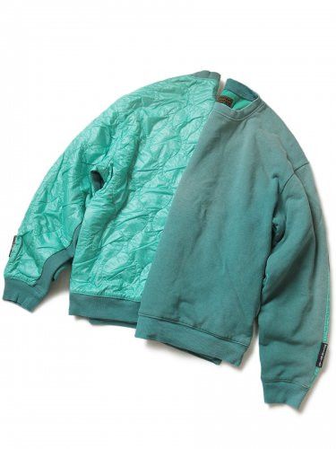 image of Kapital 2 Tone Quilting Sweatshirt in Turqouise, Men's (Size Medium)