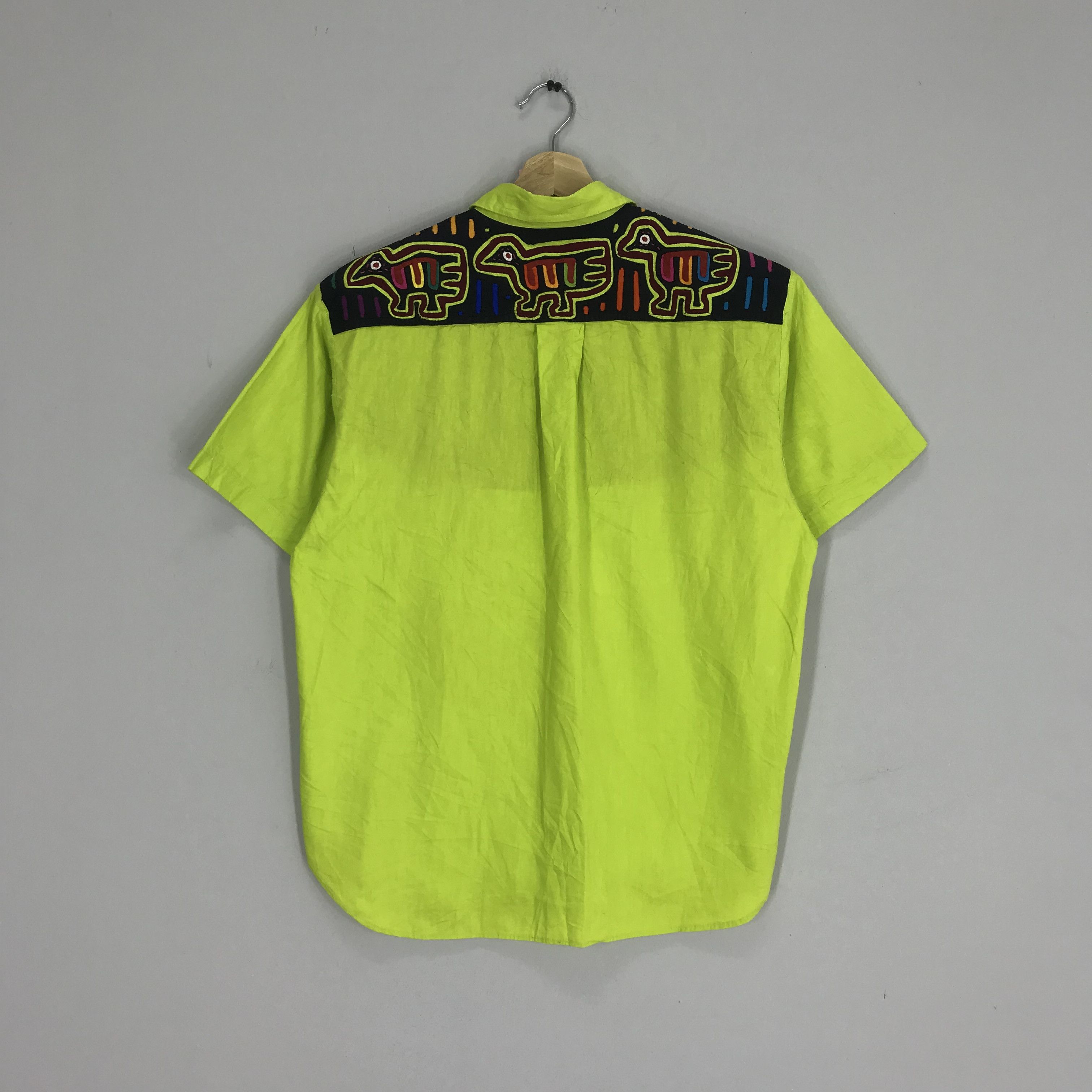 Vintage Vintage Panama Button Down Oxfords Green Artwork Shirt Size US M / EU 48-50 / 2 - 2 Thumbnail