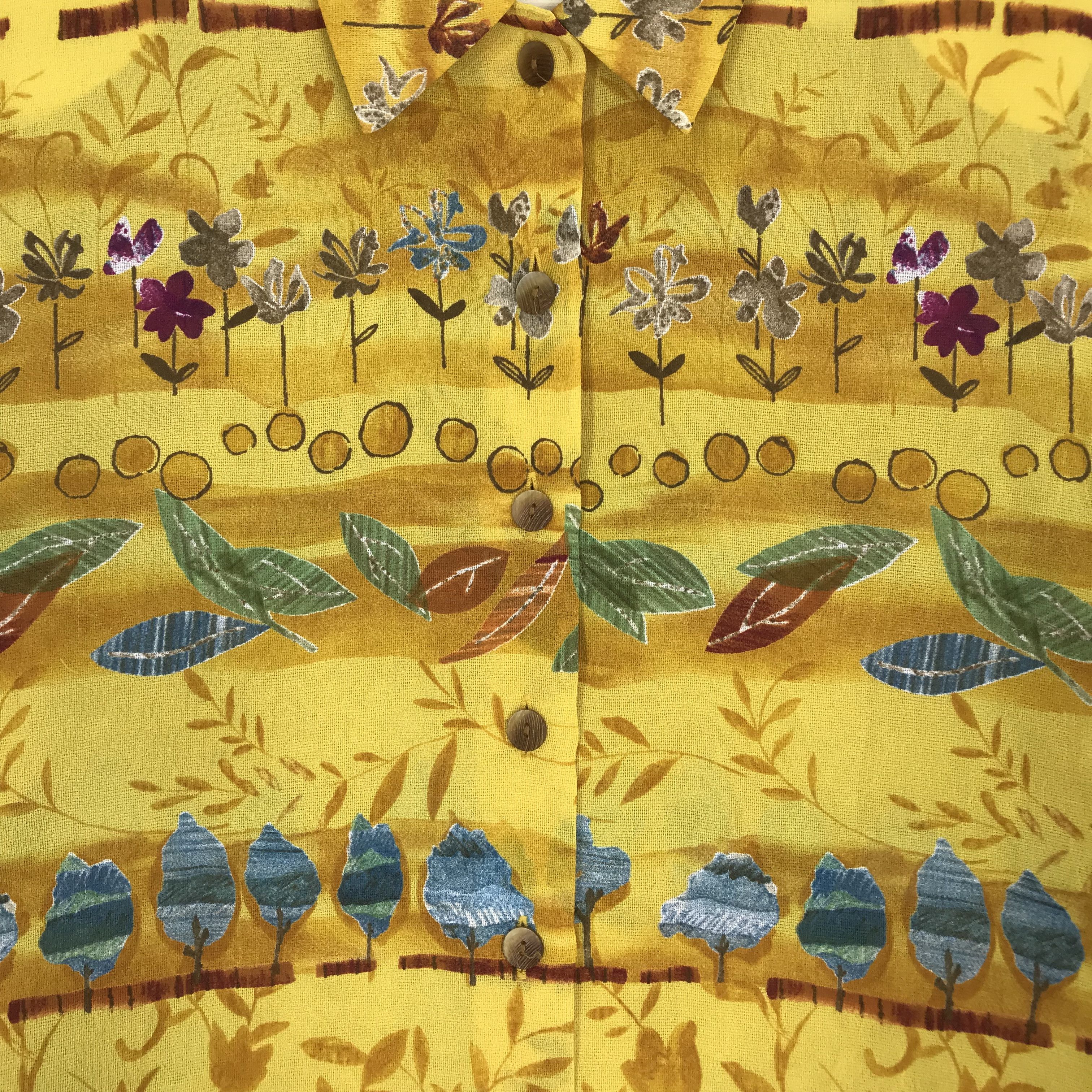 Art Comes First Vintage Designer Novelty Baroque Shirt Polyester Yellow Size US L / EU 52-54 / 3 - 4 Thumbnail