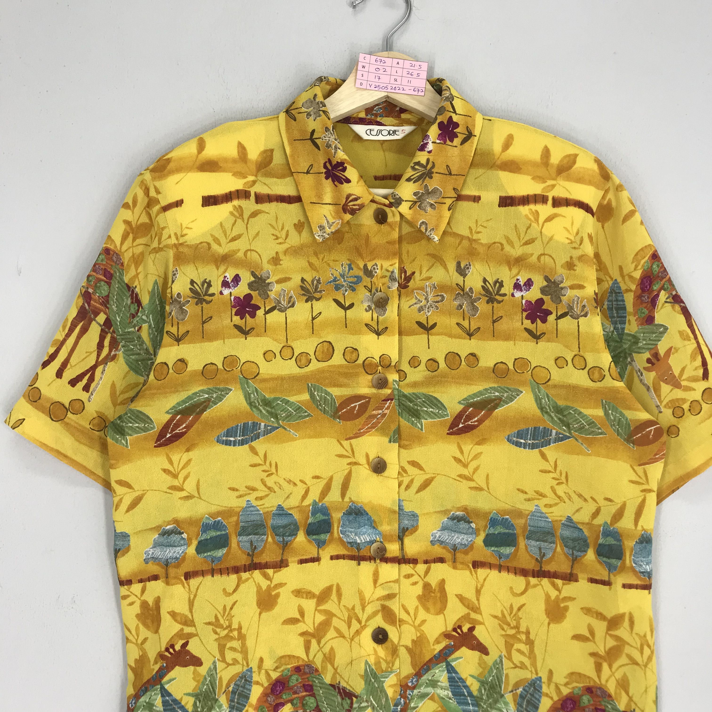 Art Comes First Vintage Designer Novelty Baroque Shirt Polyester Yellow Size US L / EU 52-54 / 3 - 3 Thumbnail
