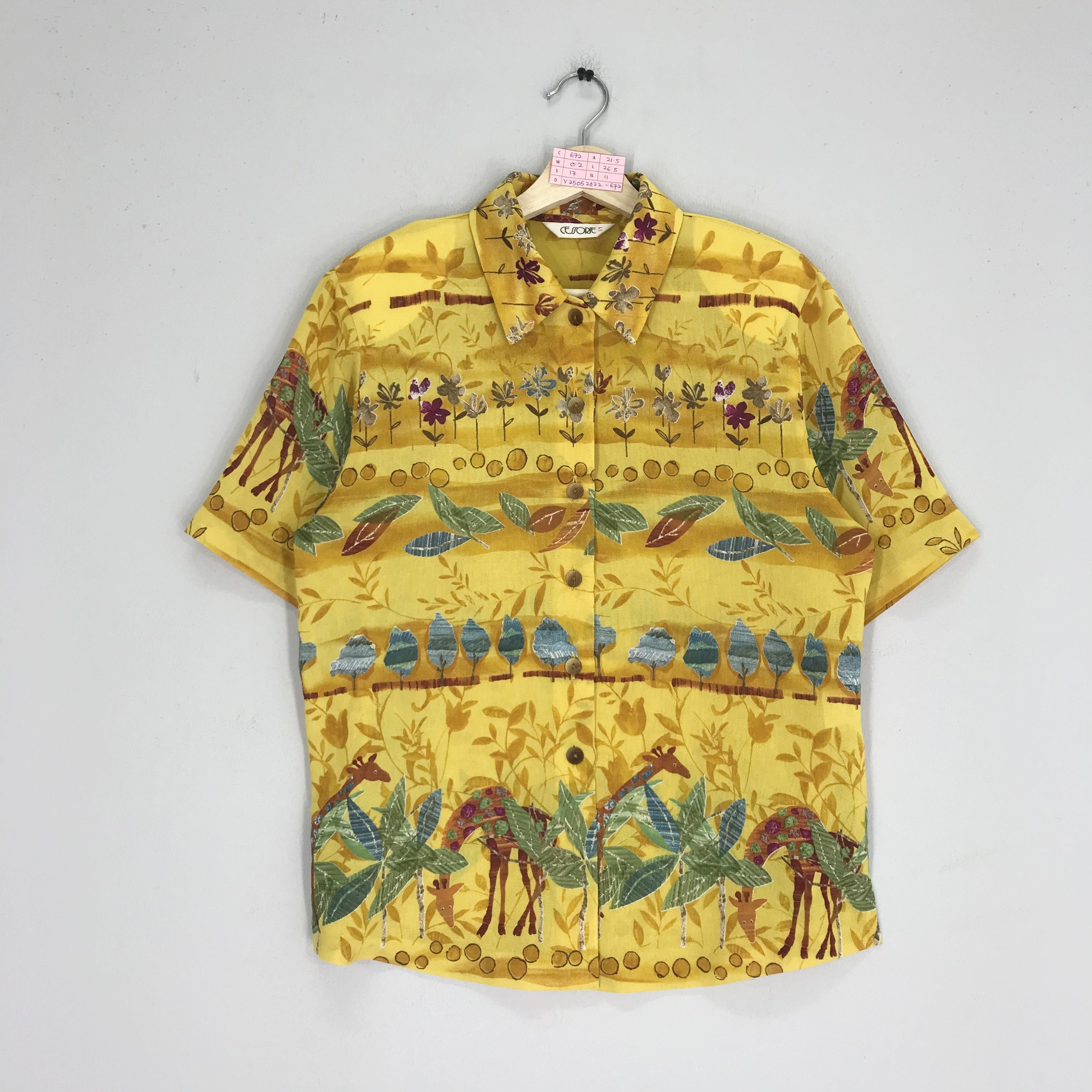 Art Comes First Vintage Designer Novelty Baroque Shirt Polyester Yellow Size US L / EU 52-54 / 3 - 1 Thumbnail