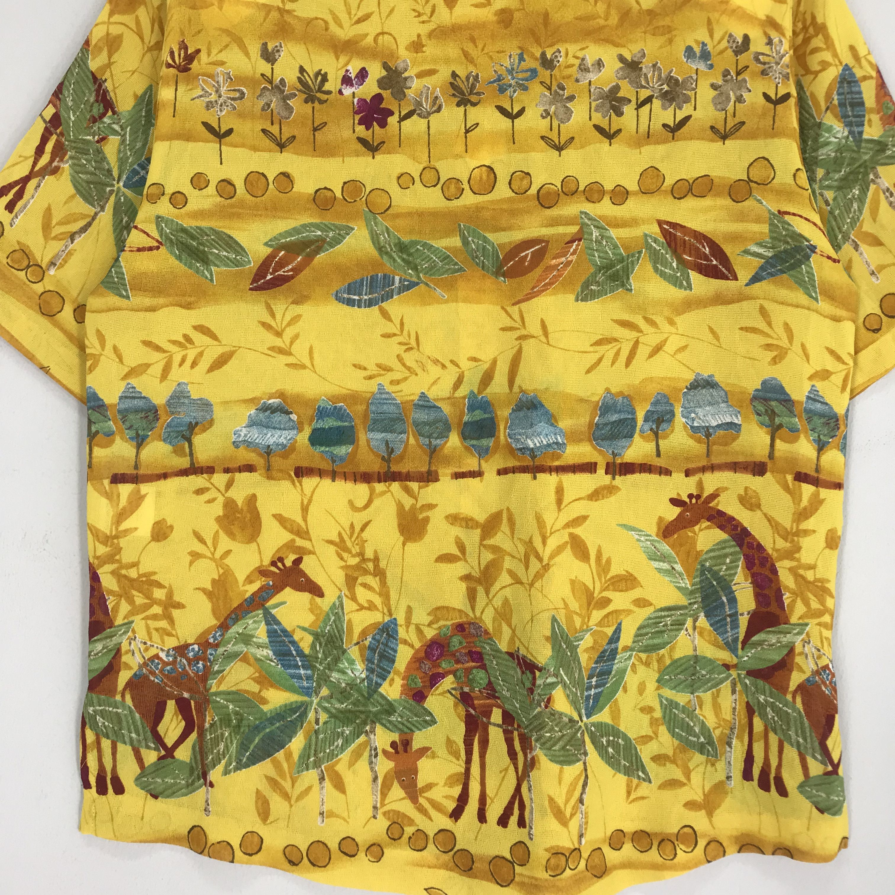 Art Comes First Vintage Designer Novelty Baroque Shirt Polyester Yellow Size US L / EU 52-54 / 3 - 7 Thumbnail