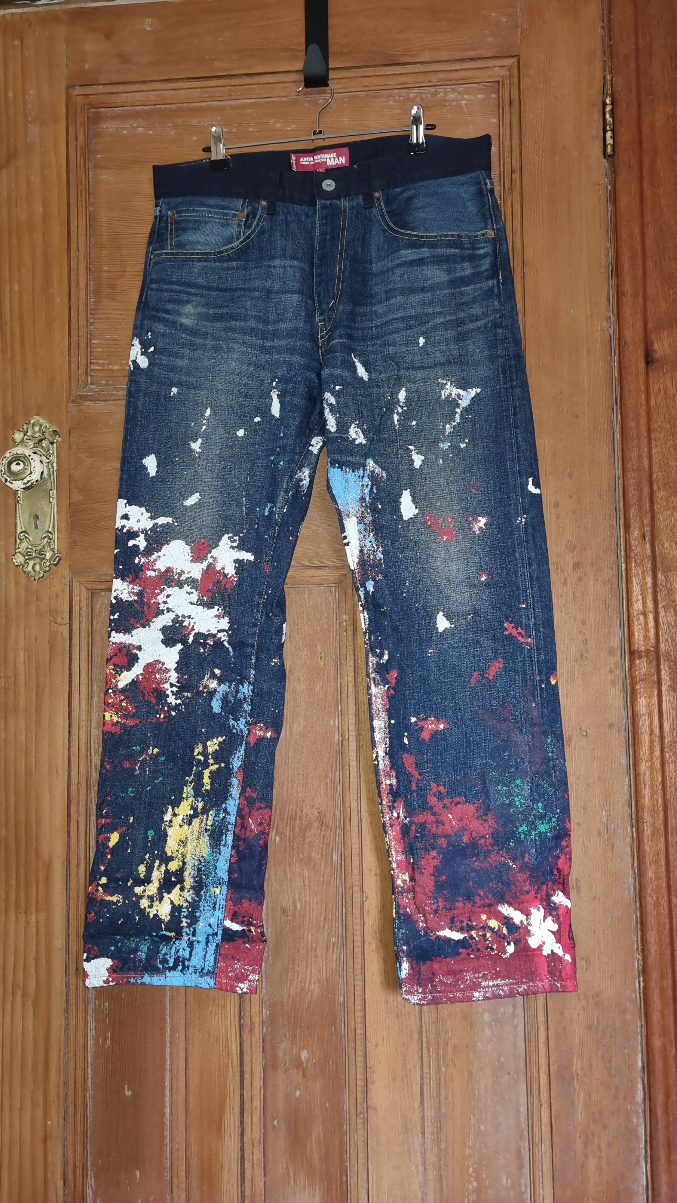 Junya Watanabe Selvedge Paint Splatter 505 Denim Grailed