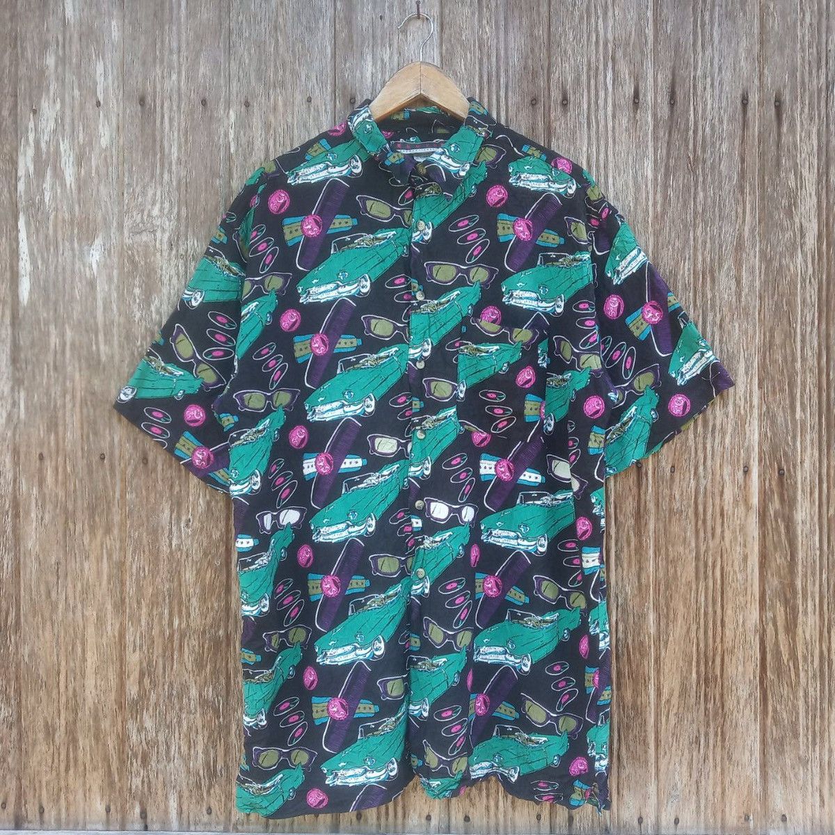 Arts & Science Vintage Hawaiian Rayon Shirt Alloverprint Classic Car Size US XL / EU 56 / 4 - 1 Thumbnail