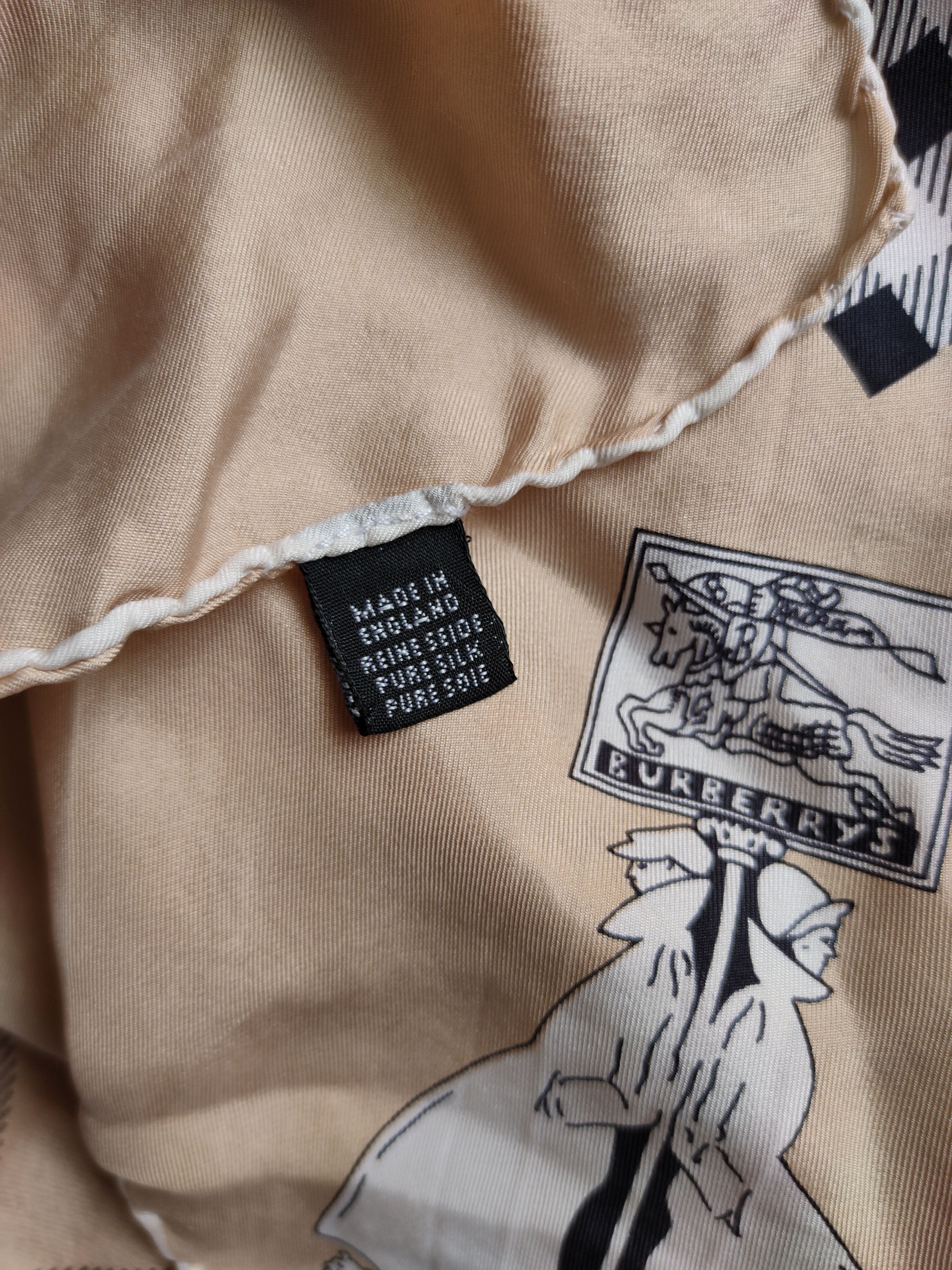 Burberry × Burberry Prorsum Vintage Burberrys Pure Silk Handkerchief Scarf Shawl Burberr Size ONE SIZE - 4 Thumbnail
