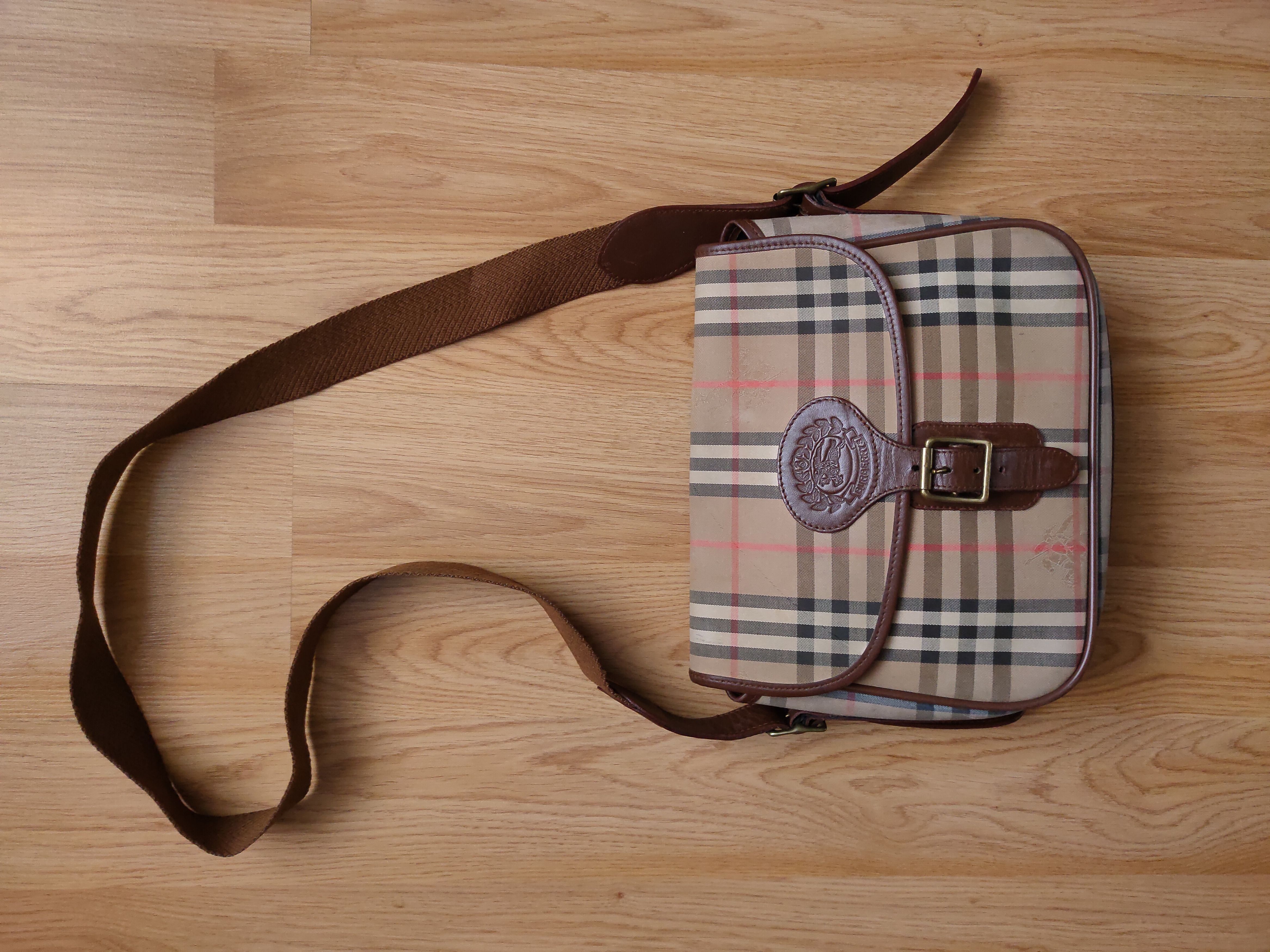 Vintage Burberrys vintage messenger bag leather burberry England Grailed