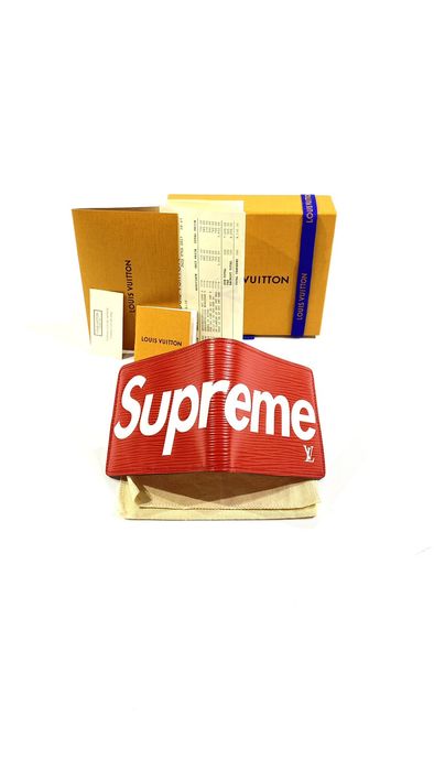 Louis Vuitton x Supreme Brazza Wallet Epi Red