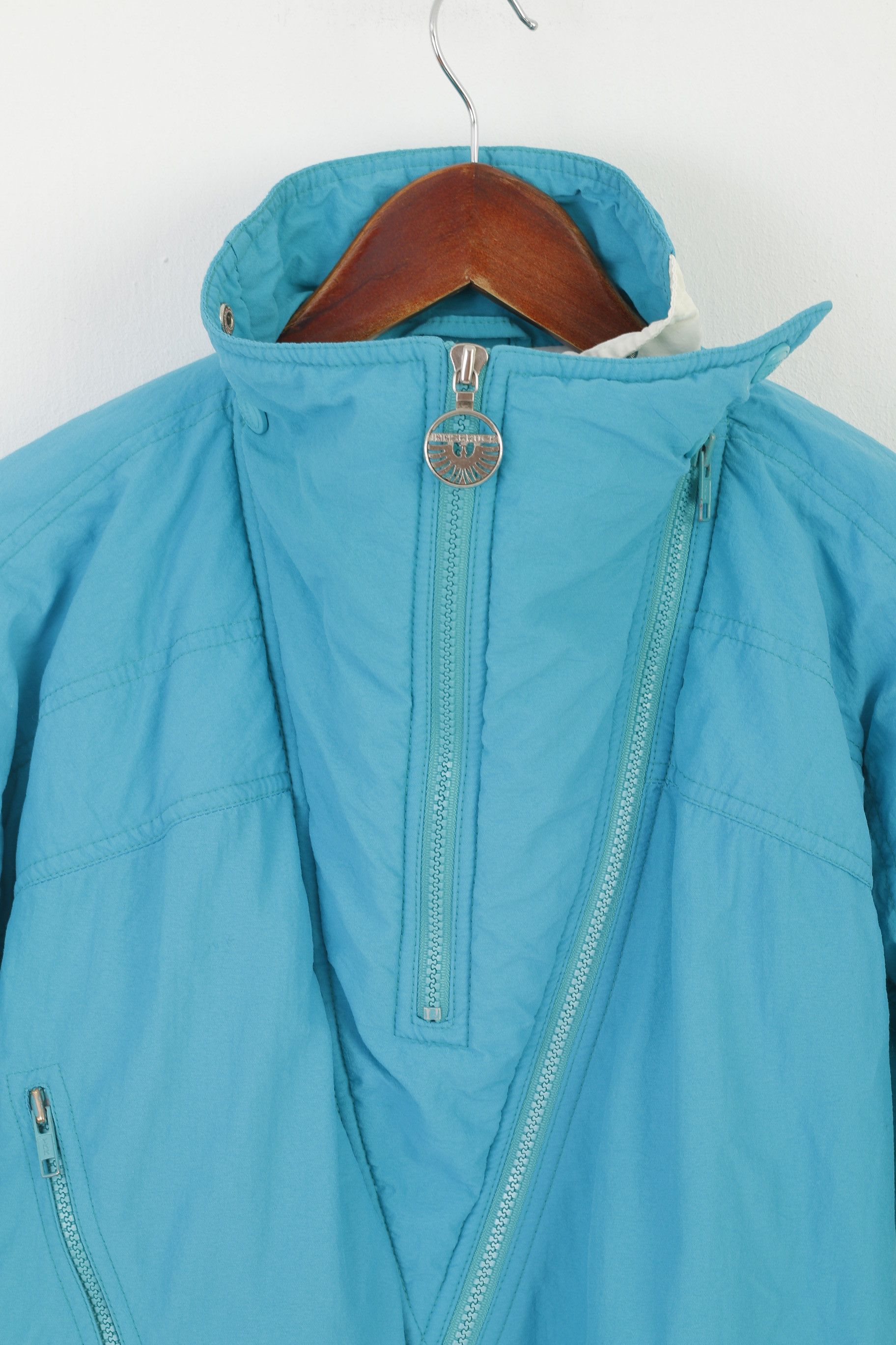 Vintage Innsbruck Women 12 40 S Ski Suit Turquoise One Piece 3174 Size XL / US 12-14 / IT 48-50 - 2 Thumbnail
