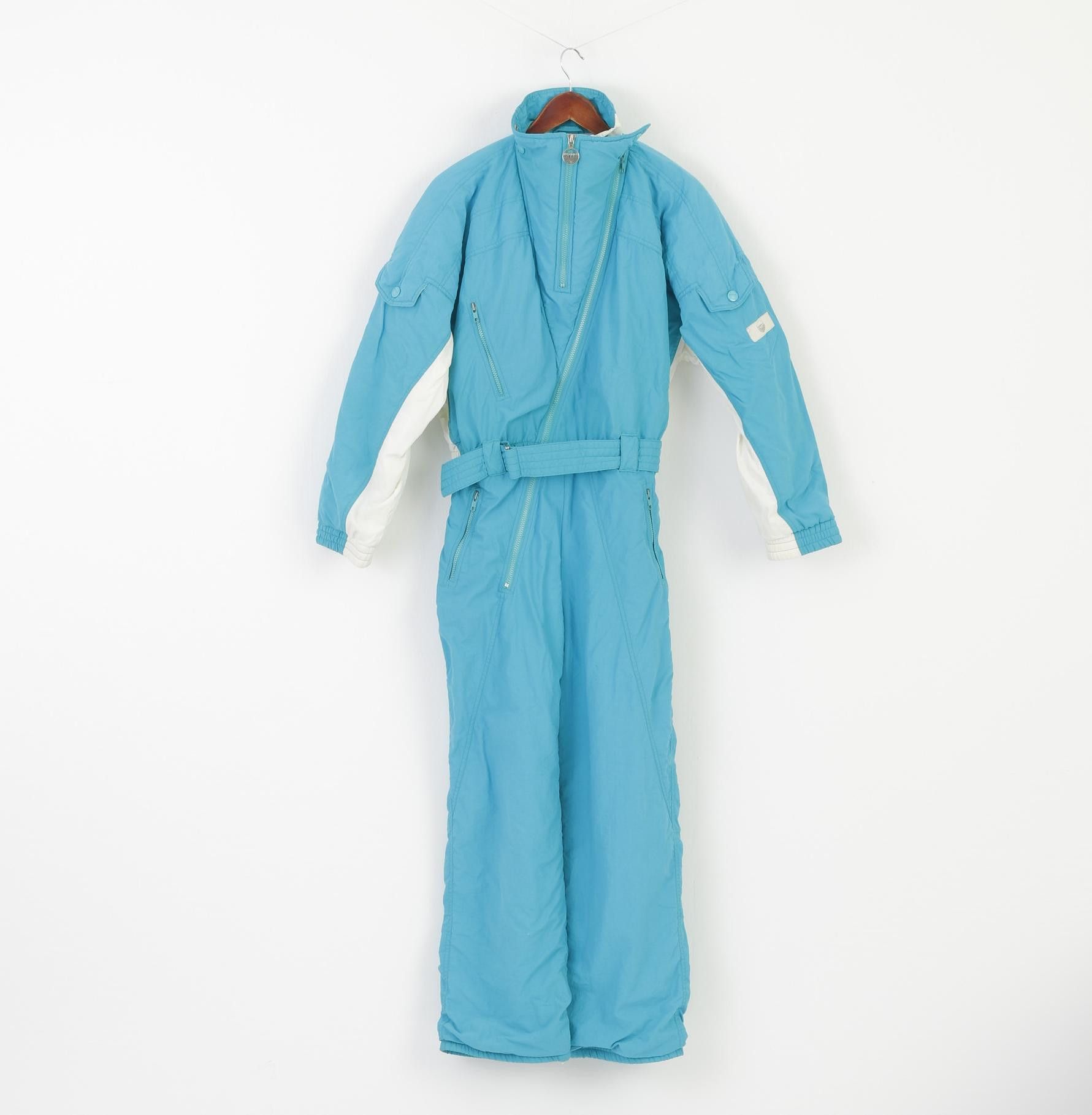 Vintage Innsbruck Women 12 40 S Ski Suit Turquoise One Piece 3174 Size XL / US 12-14 / IT 48-50 - 1 Thumbnail