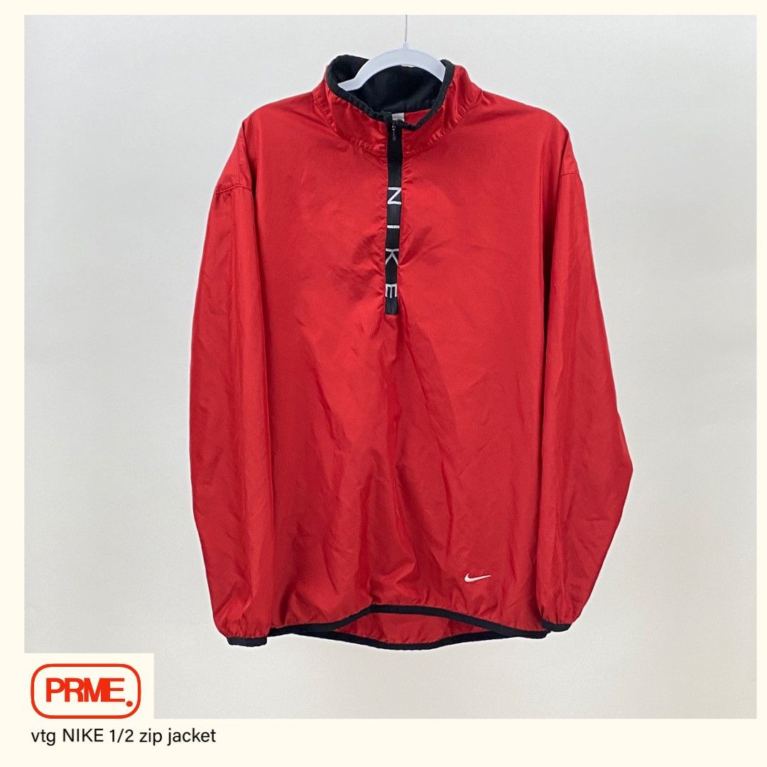 Nike × Vintage vintage Y2K NIKE Nylon Track 1/2 Zip up Running Tech jacket Size US L / EU 52-54 / 3 - 4 Thumbnail