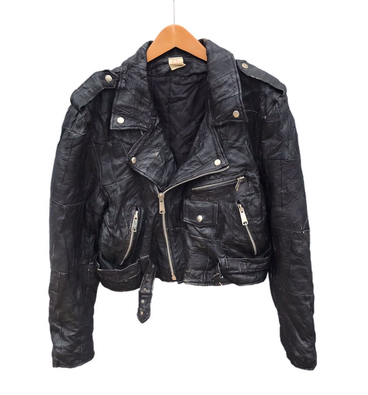 Vintage 🔥Rare🔥Vintage 80s Double collar leather jacket Size US S / EU 44-46 / 1 - 1 Thumbnail