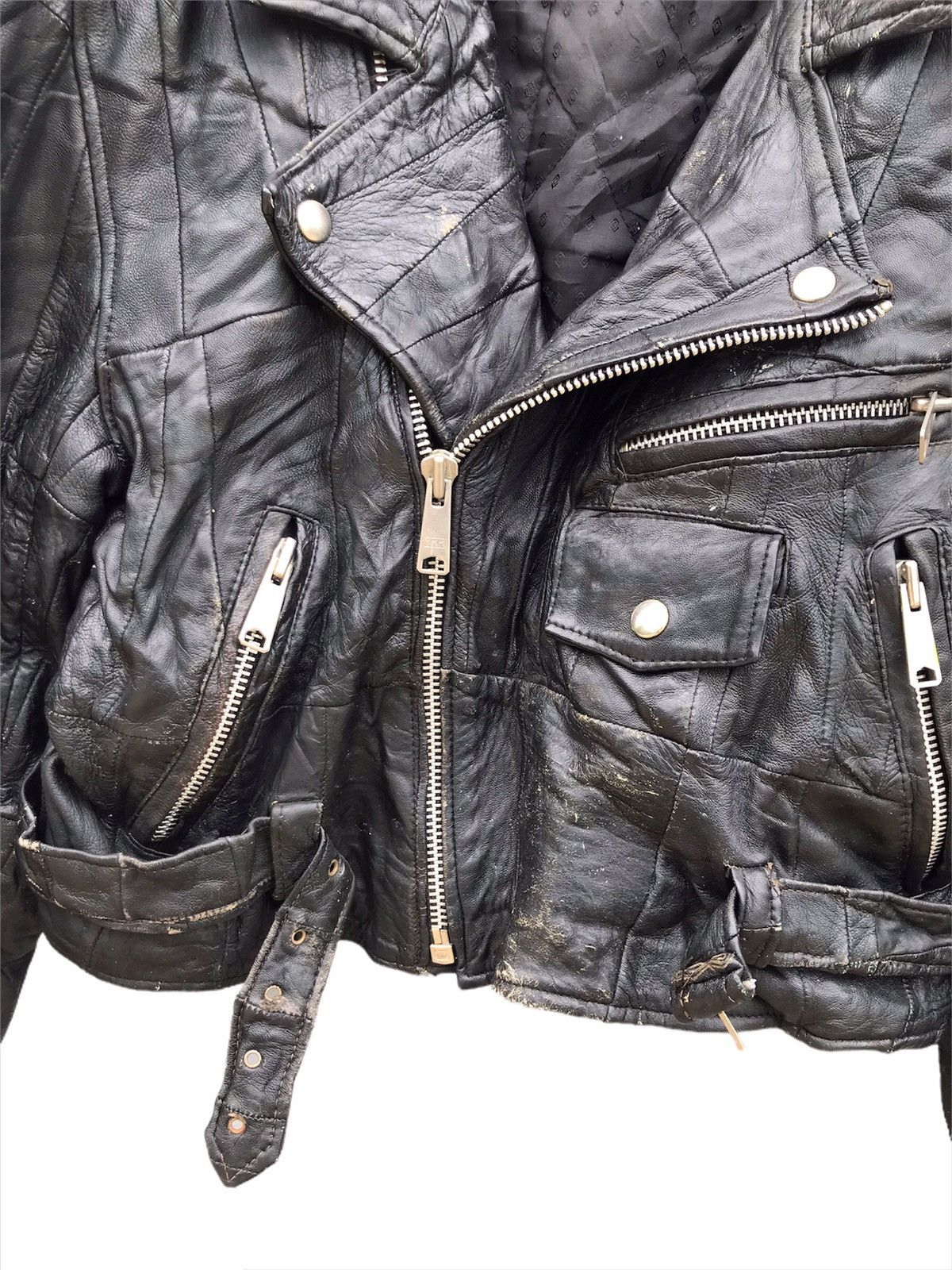 Vintage 🔥Rare🔥Vintage 80s Double collar leather jacket Size US S / EU 44-46 / 1 - 5 Thumbnail