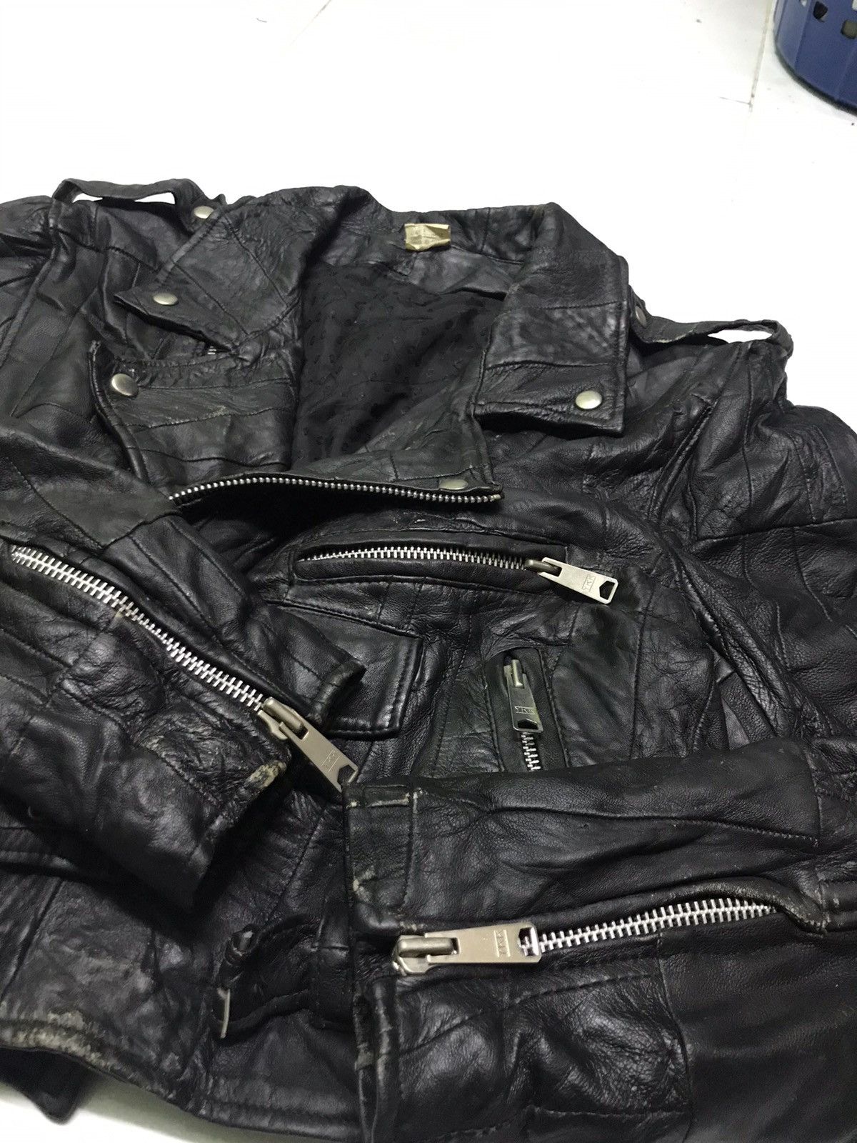 Vintage 🔥Rare🔥Vintage 80s Double collar leather jacket Size US S / EU 44-46 / 1 - 7 Thumbnail