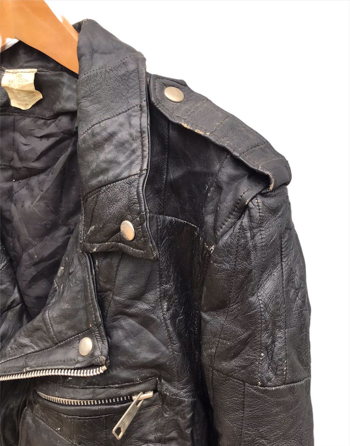 Vintage 🔥Rare🔥Vintage 80s Double collar leather jacket Size US S / EU 44-46 / 1 - 4 Thumbnail