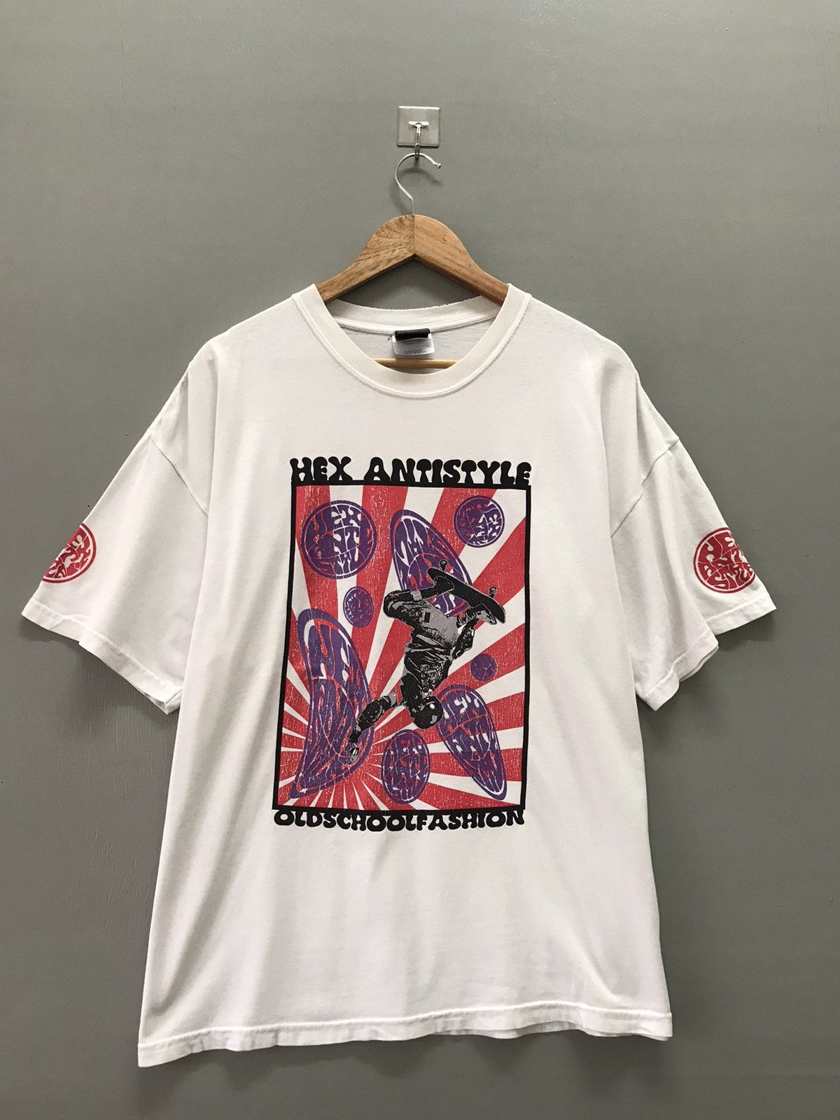 Vintage Vintage 90s skate Hex Antistyle Distressed Tee Size US XL / EU 56 / 4 - 1 Thumbnail
