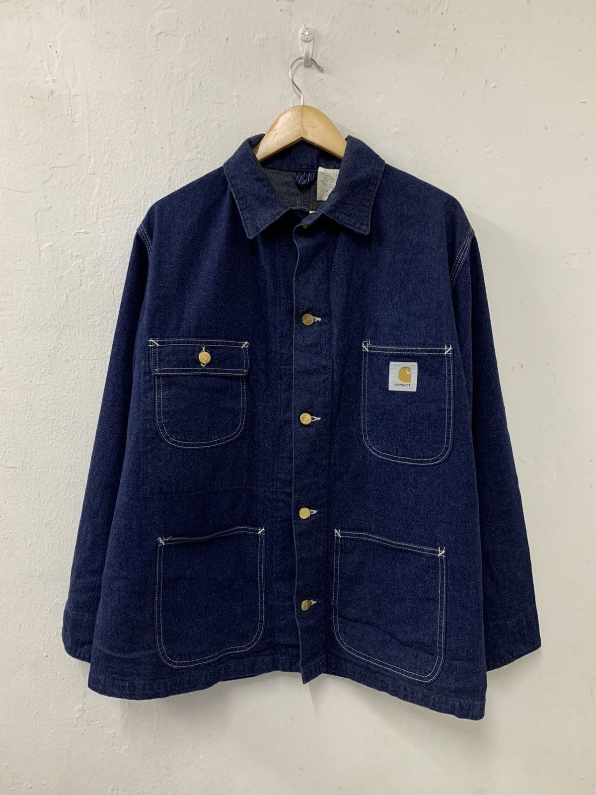 image of Vintage 90's Carhartt Chore 1 Wash in Denim, Men's (Size Medium)