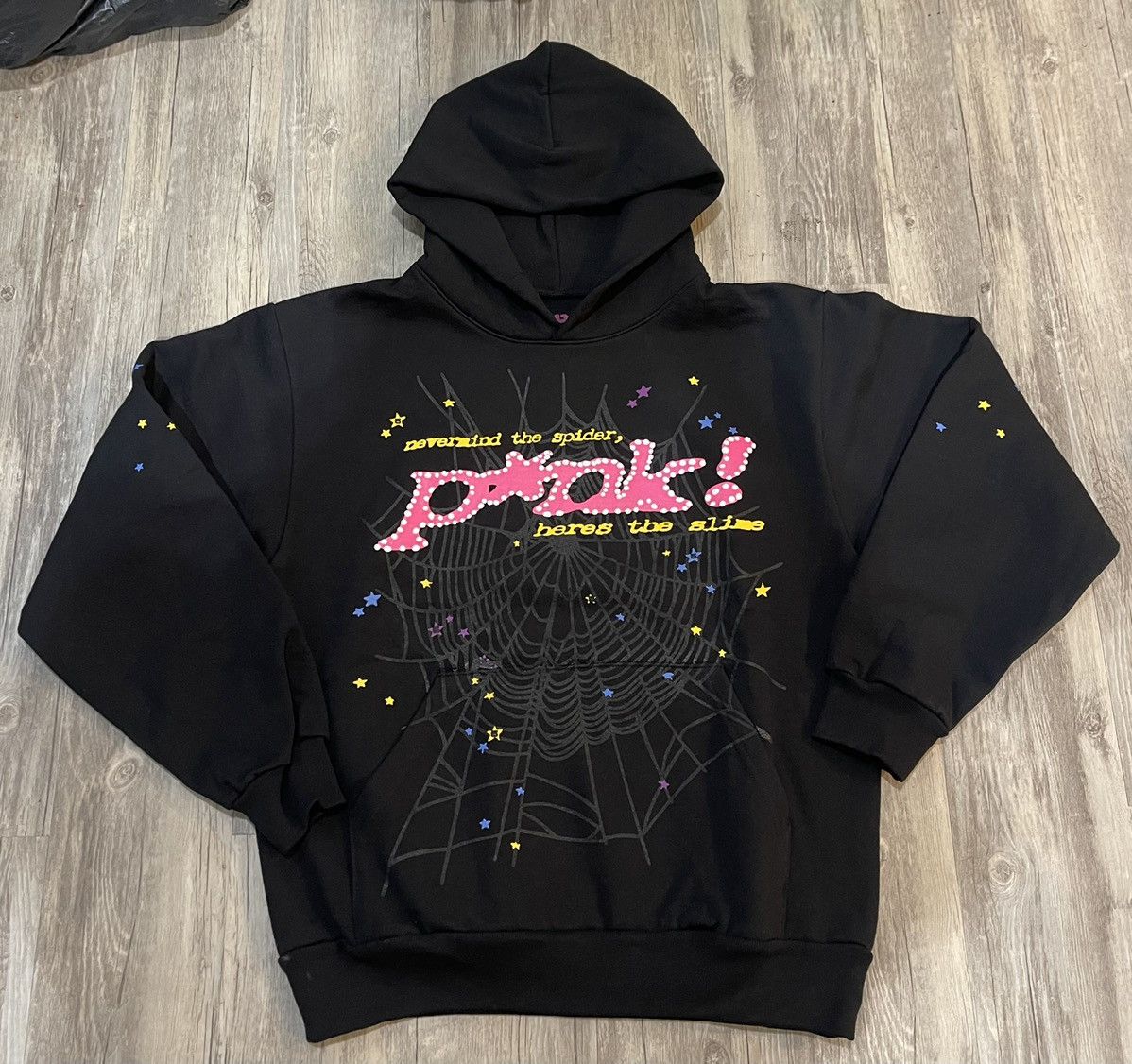 *FULL SET* Spider worldwide punk hoodie size L new