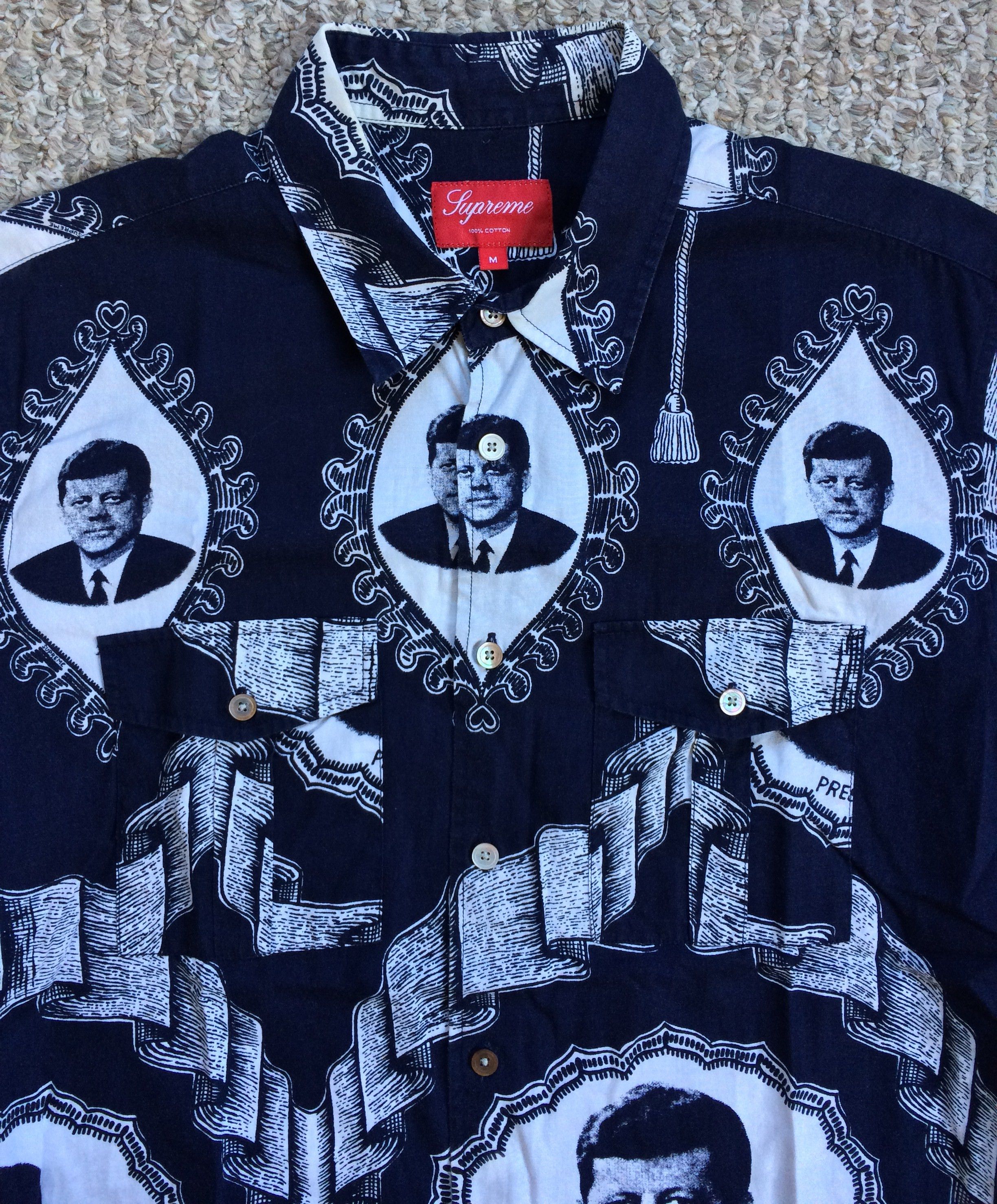 Supreme S/S 2013 Supreme x JFK Kennedy Button Up Size US M / EU 48-50 / 2 - 3 Thumbnail