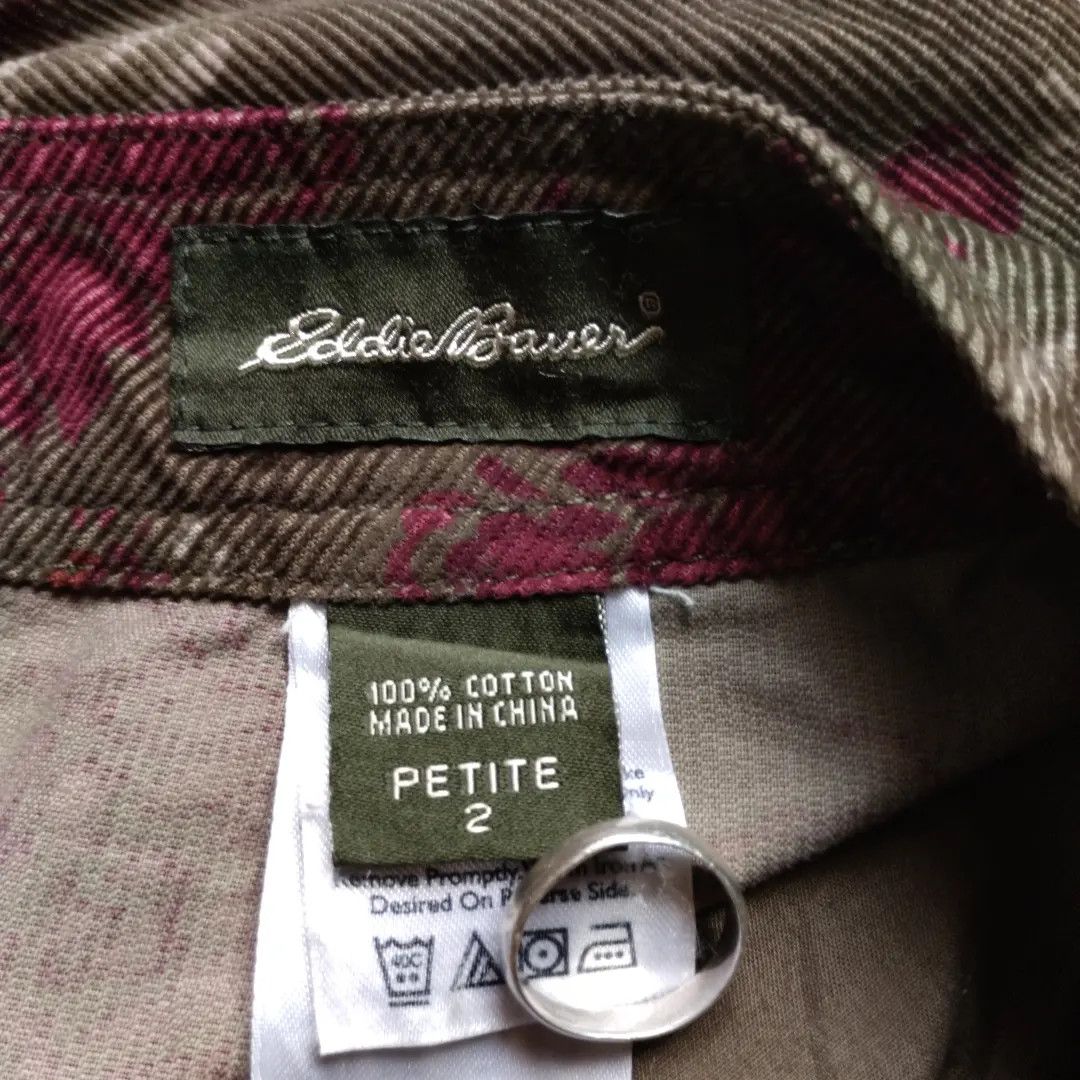 Eddie Bauer × Le Grande Bleu (L.G.B.) × Vintage Eddie Bauer Skirt Corduroy Flower pattern Size 30" / US 8 / IT 44 - 7 Thumbnail